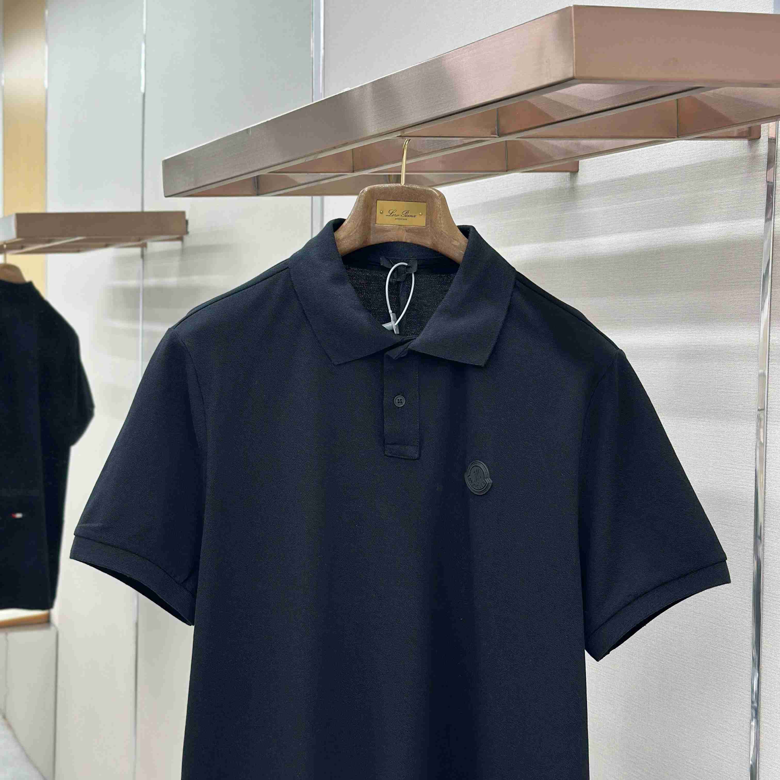 Moncler Logo Patch Cotton Piquet Polo Shirt - DesignerGu