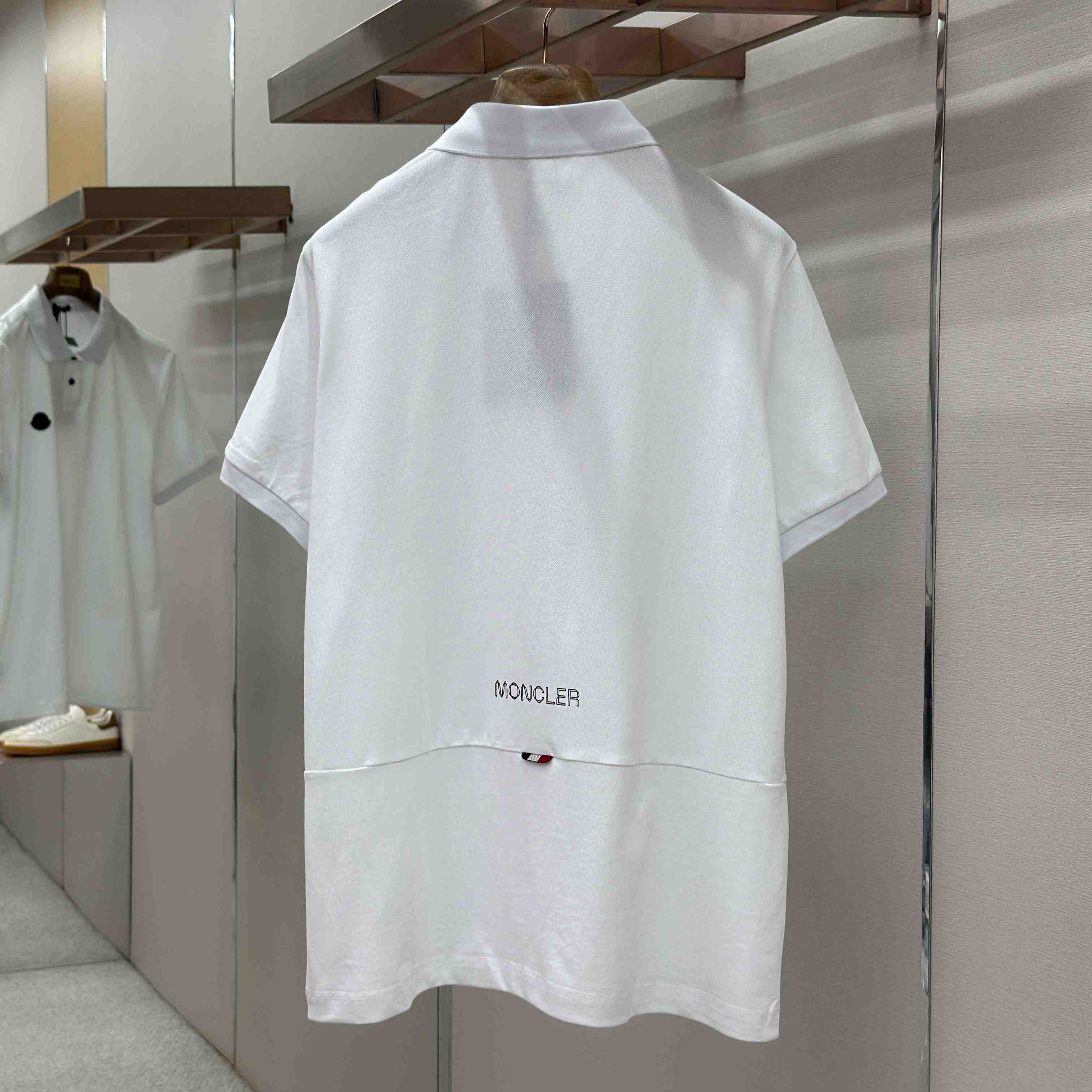 Moncler Logo Patch Cotton Piquet Polo Shirt - DesignerGu