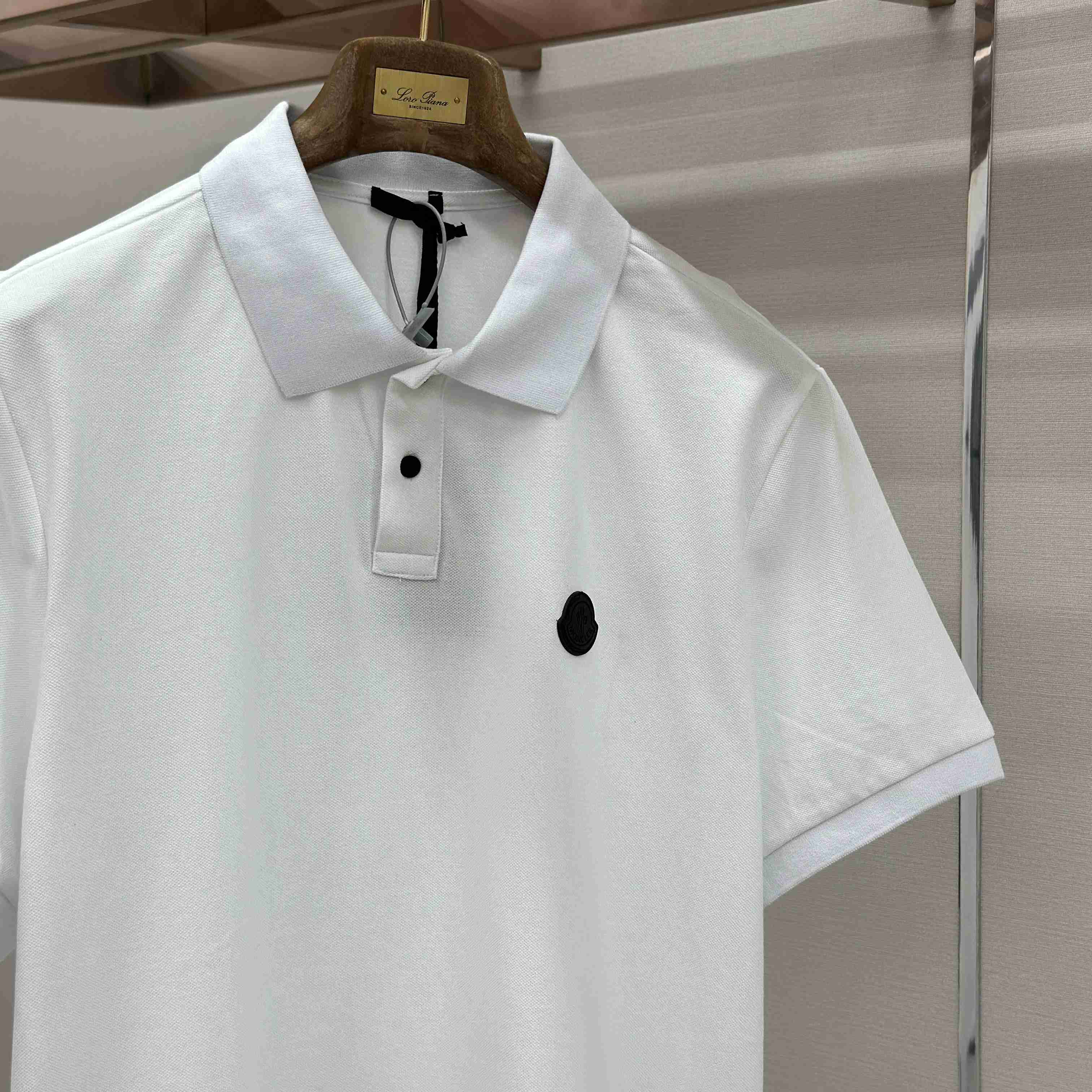 Moncler Logo Patch Cotton Piquet Polo Shirt - DesignerGu