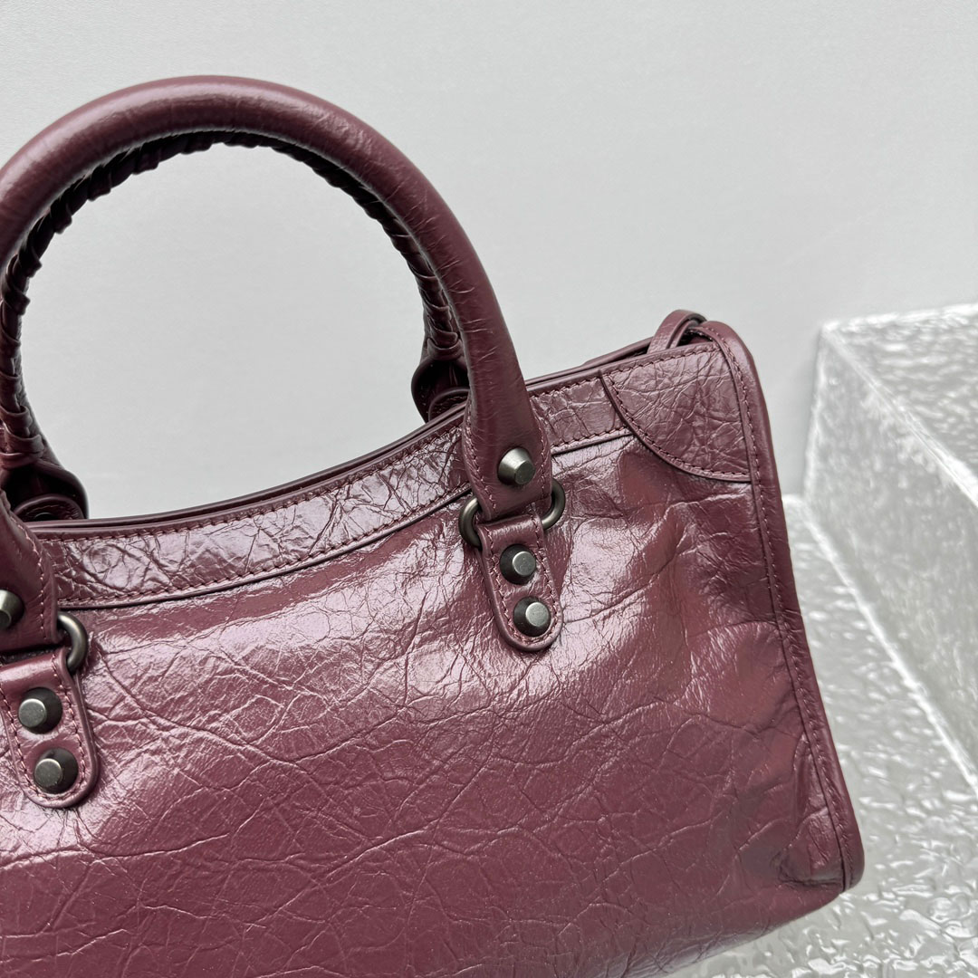 Balenciaga   Le City Bag Small In Dark Burgundy - DesignerGu