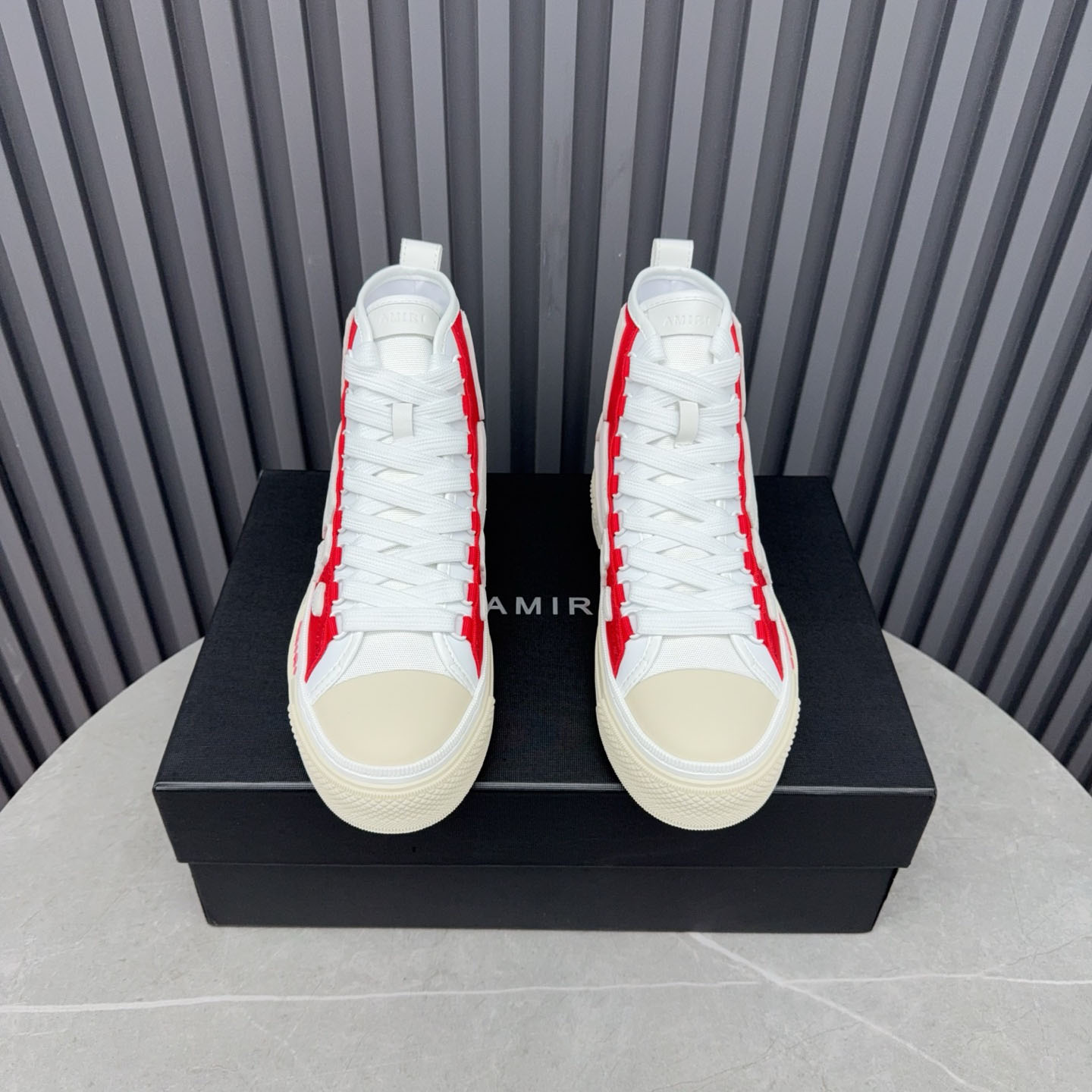 Amiri Skel Court Hi 'Varsity Red' - DesignerGu