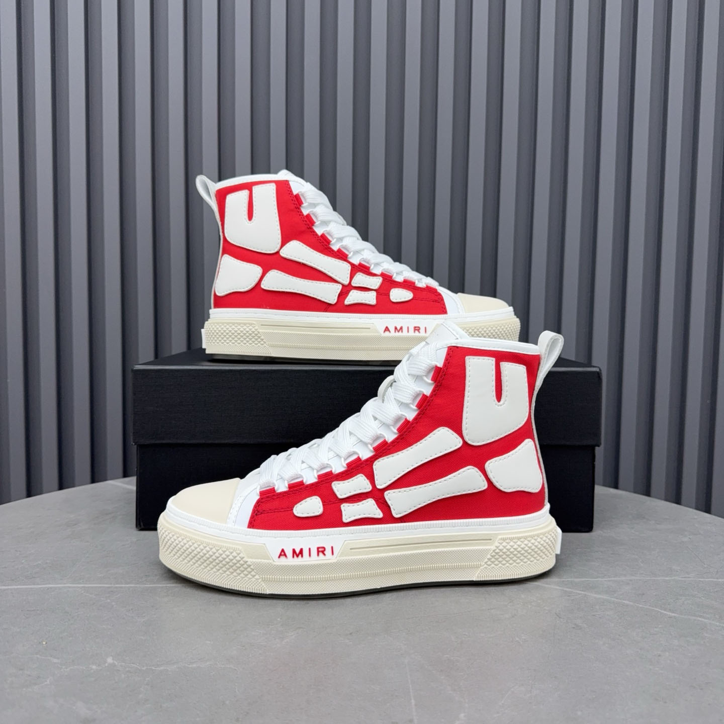 Amiri Skel Court Hi 'Varsity Red' - DesignerGu