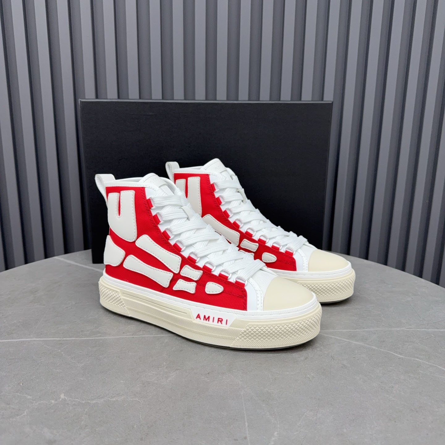 Amiri Skel Court Hi 'Varsity Red' - DesignerGu