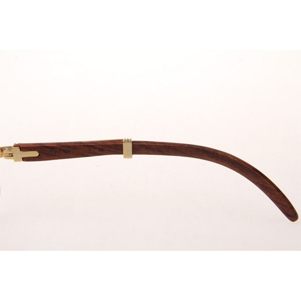 Cartier CT 7381148 Wood Eyeglasses In Gold - DesignerGu