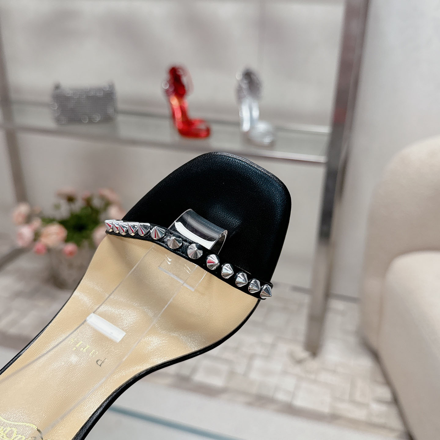 Christian Louboutin So Me Embellished Leather Sandals - DesignerGu