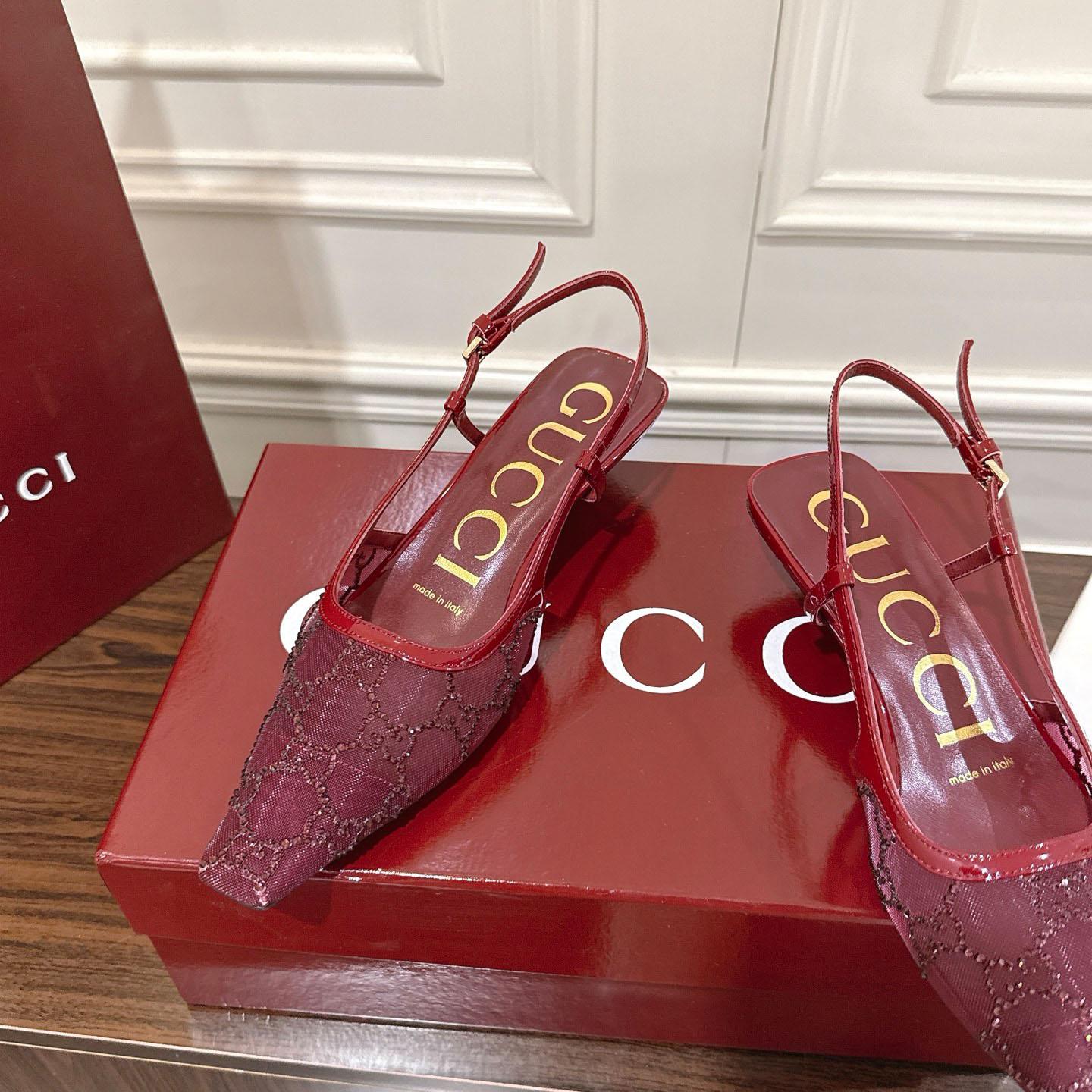 Gucci Women's GG Crystal Slingback Pump - DesignerGu