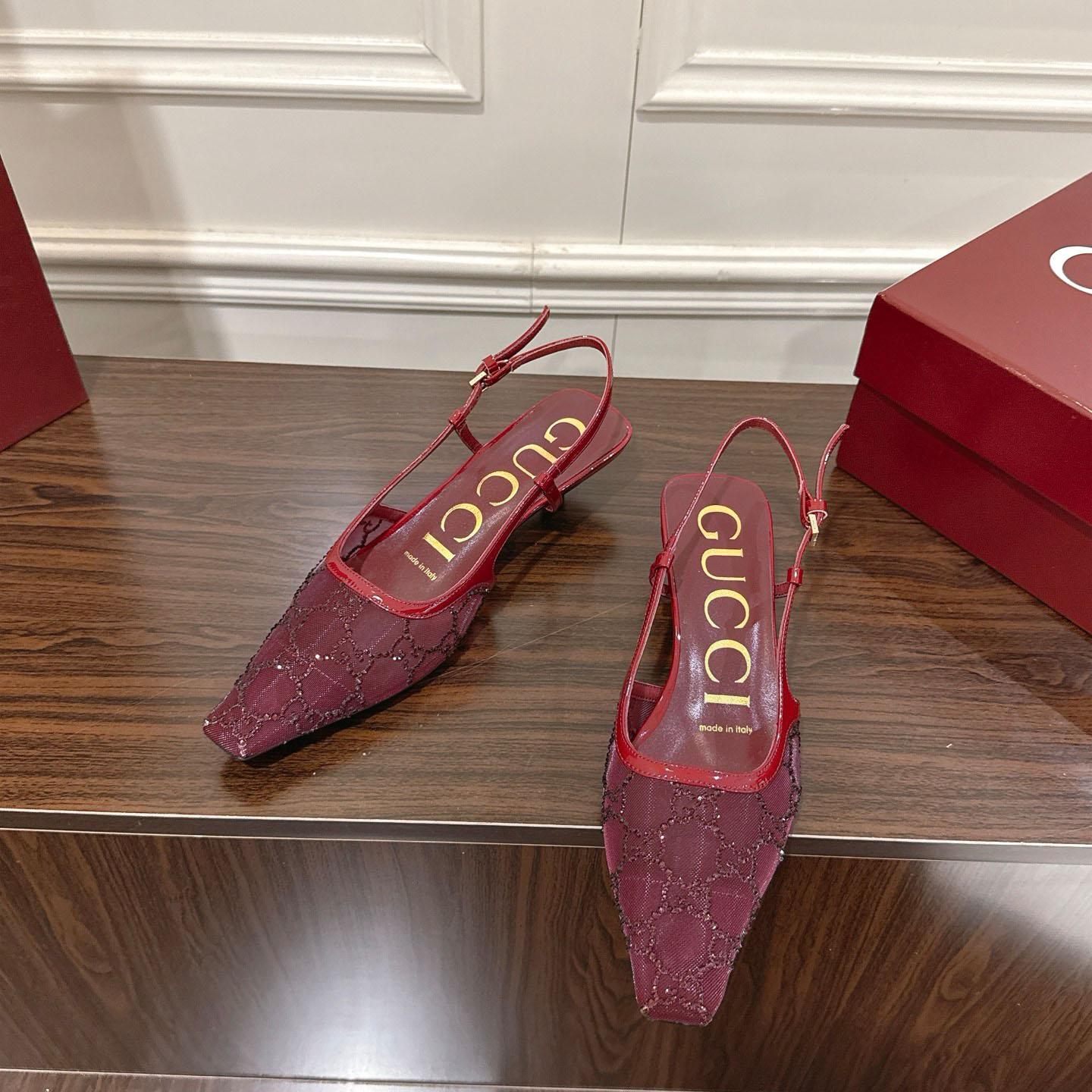 Gucci Women's GG Crystal Slingback Pump - DesignerGu