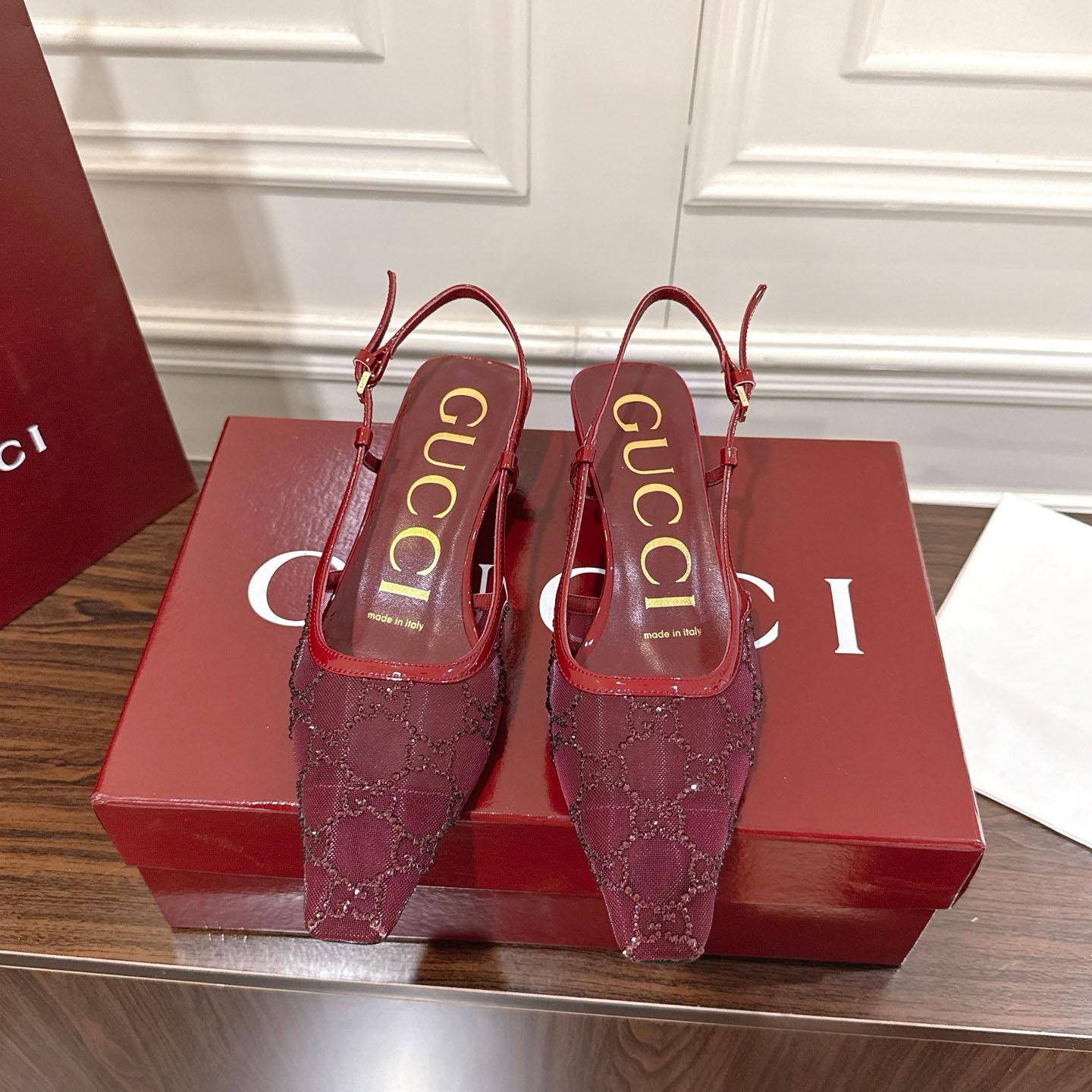 Gucci Women's GG Crystal Slingback Pump - DesignerGu