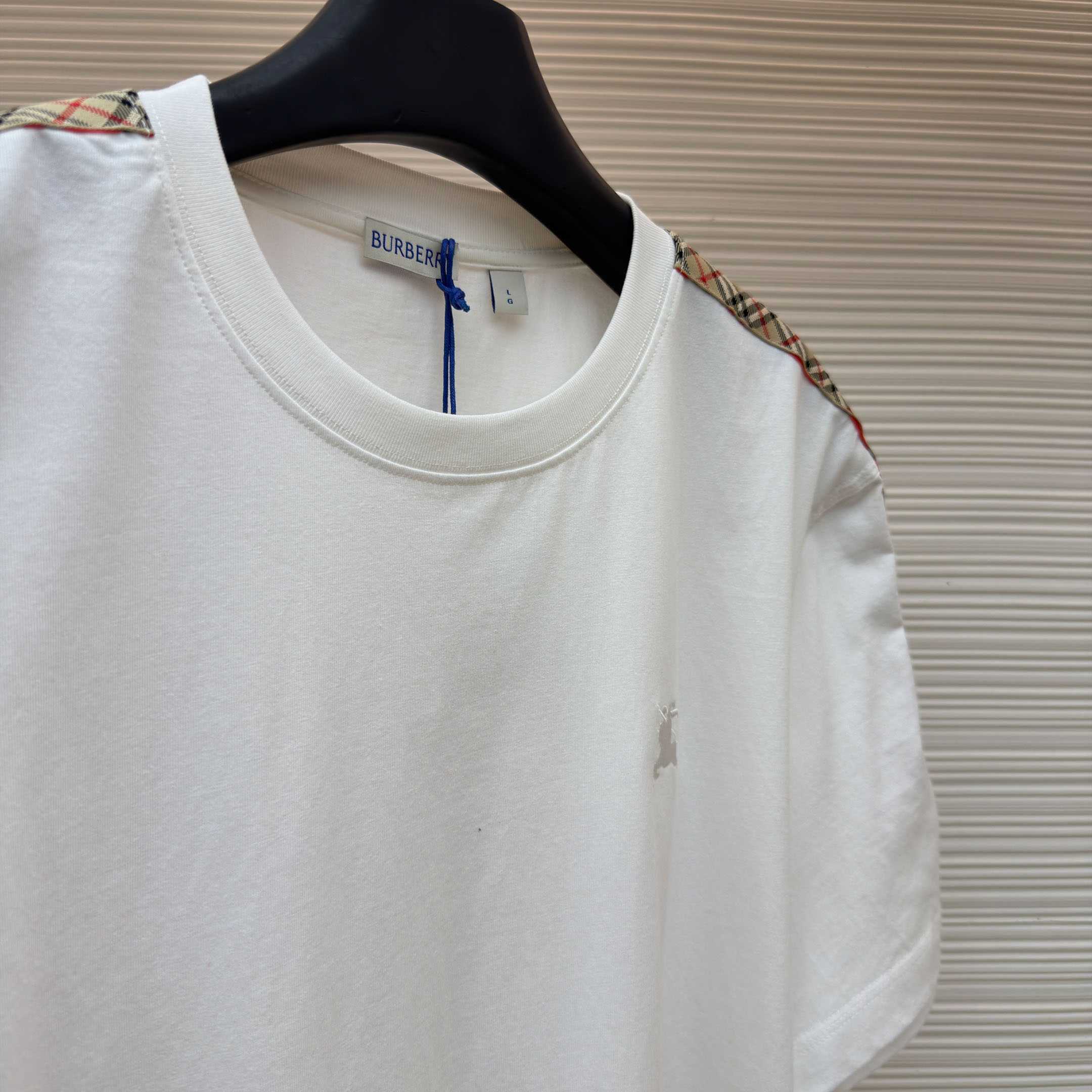 Burberry Check Trim Cotton T-shirt - DesignerGu