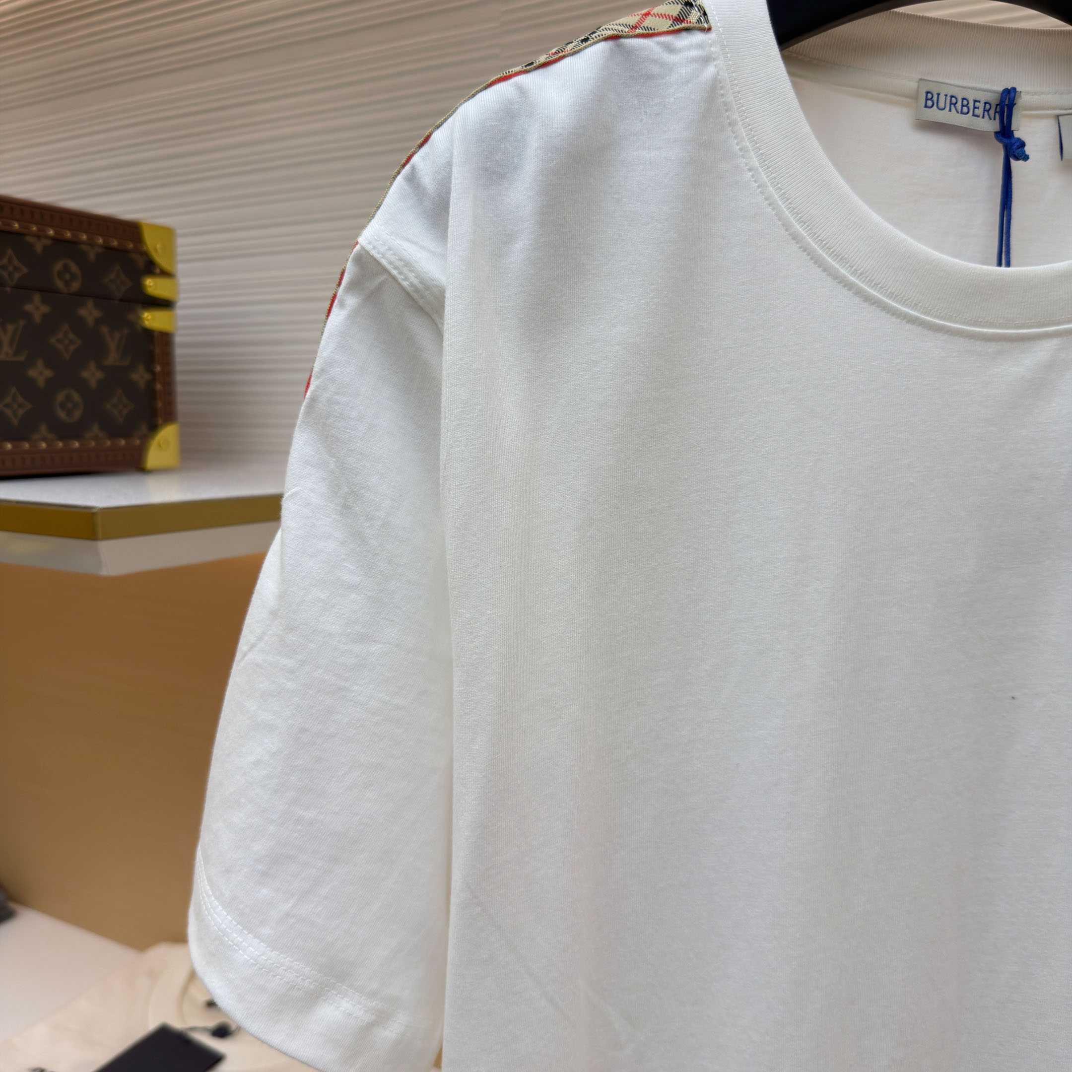 Burberry Check Trim Cotton T-shirt - DesignerGu