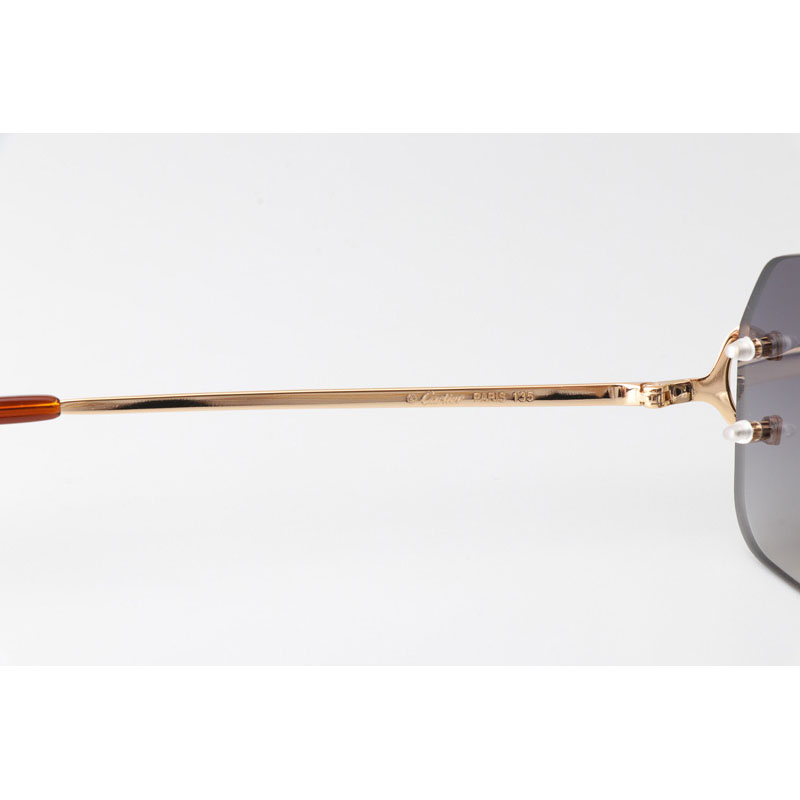 Cartier CT 4193833 Sunglasses Gold Gradient Gray - DesignerGu