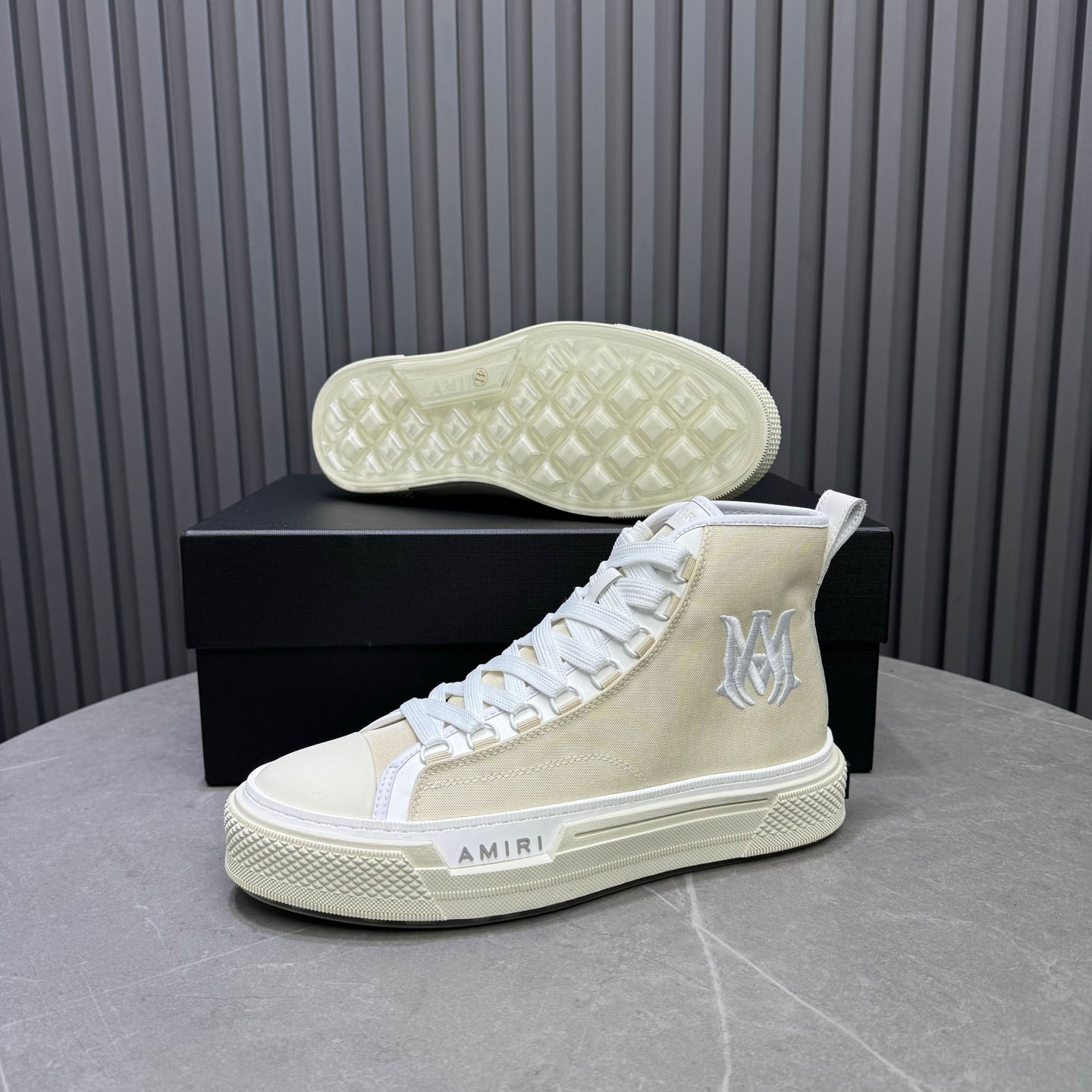 Amiri M.A. Logo Court High 'Alabaster' - DesignerGu