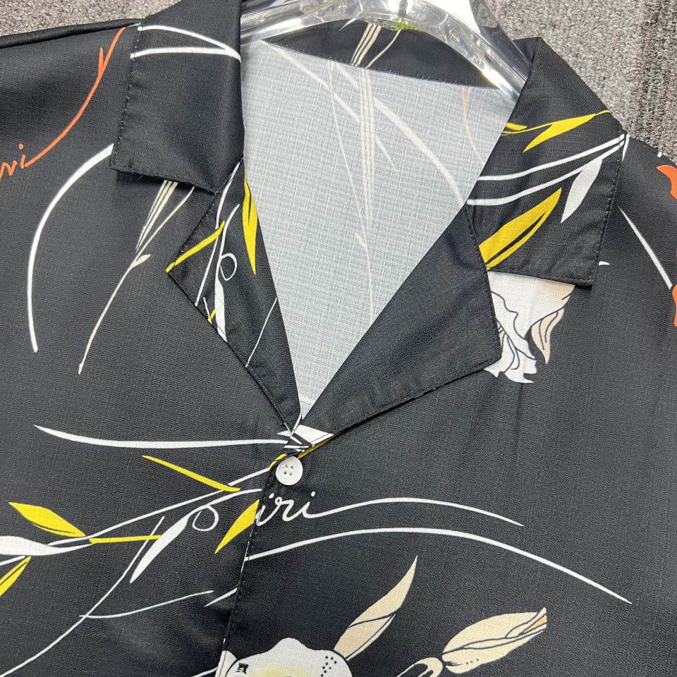 Amiri Floral Camp Shirt 'Black' - DesignerGu