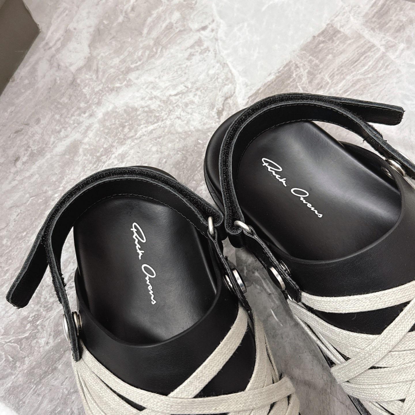 Rick Owens Leather Lace-up Cross-strap Loafers - DesignerGu