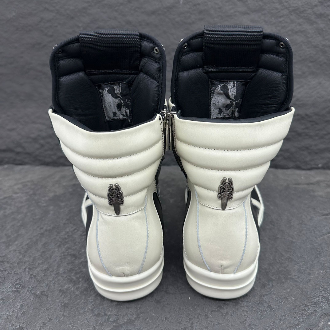 Rick Owens Chrome Hearts x Rick Owens Geobasket High 'Black' - DesignerGu