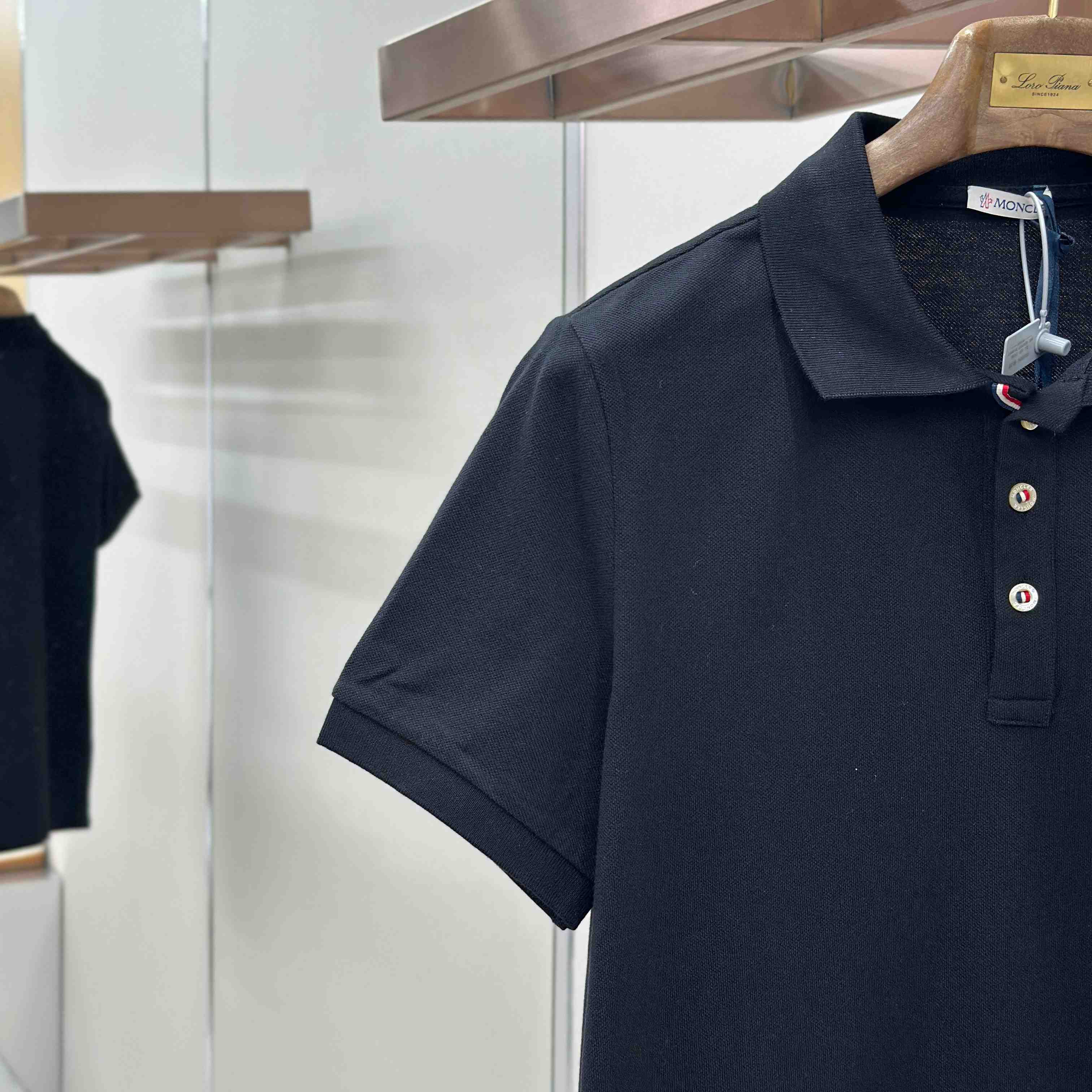 Moncler Logo Patch Cotton Polo Shirt - DesignerGu