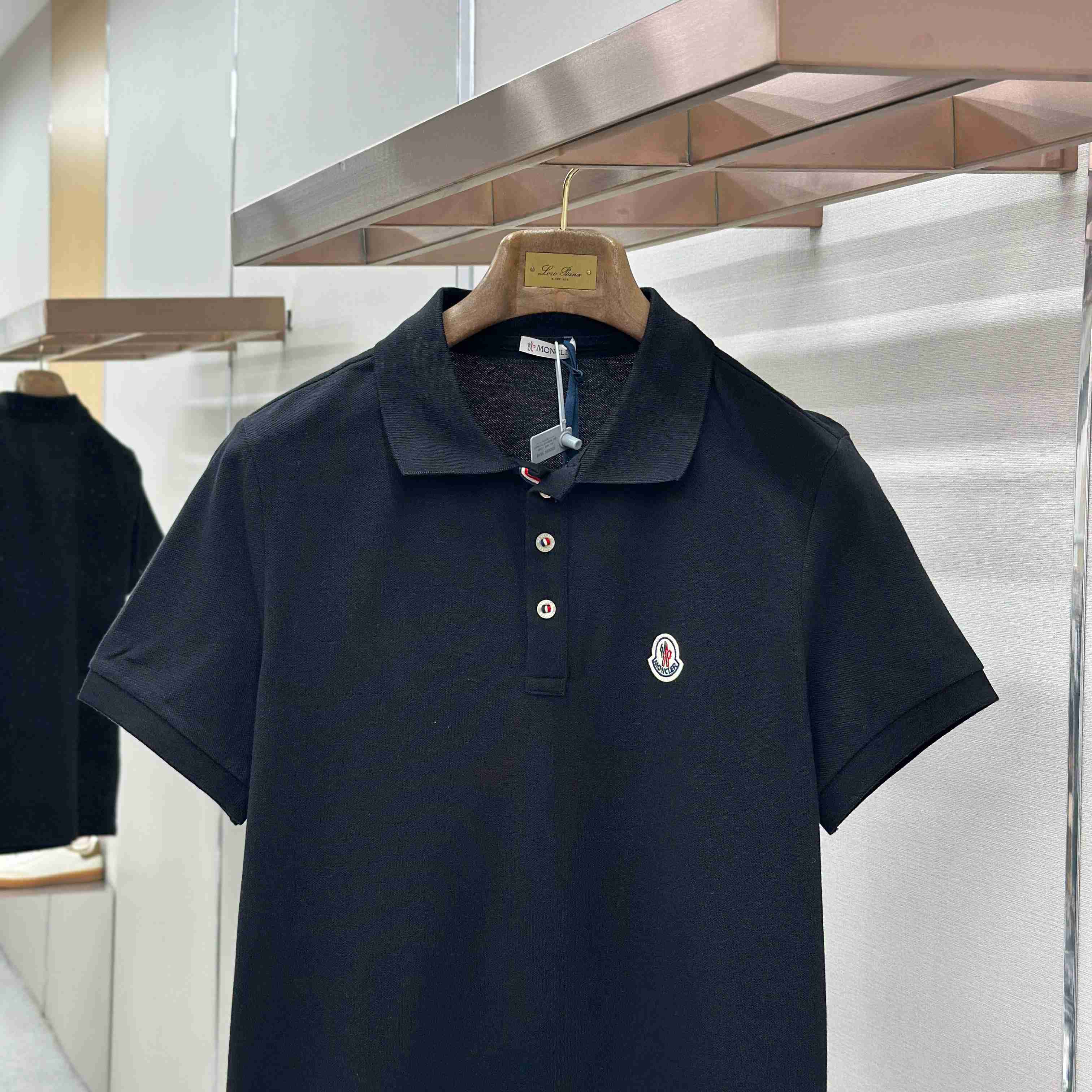 Moncler Logo Patch Cotton Polo Shirt - DesignerGu