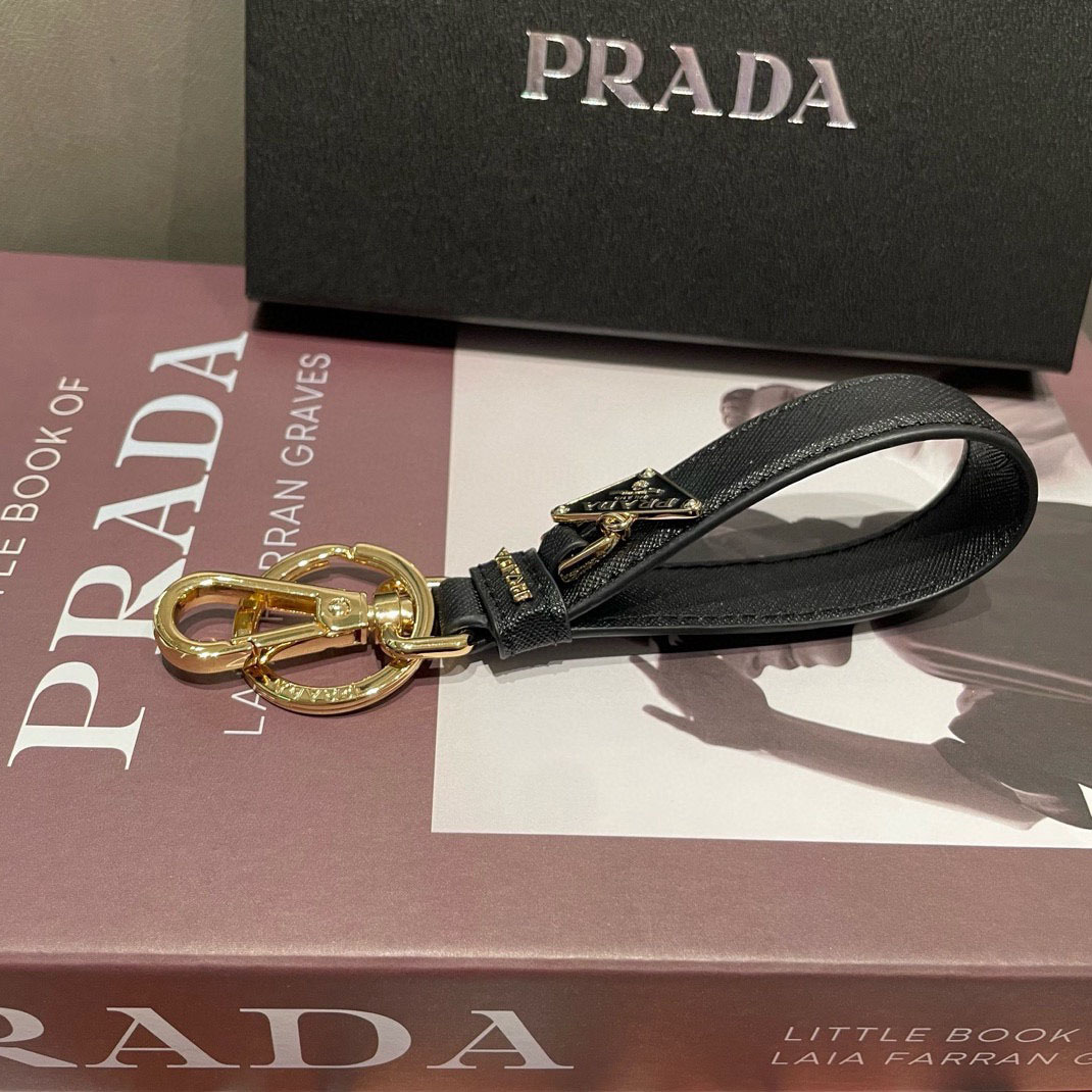 Prada Saffiano Leather Keychain - DesignerGu