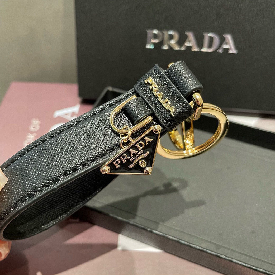 Prada Saffiano Leather Keychain - DesignerGu