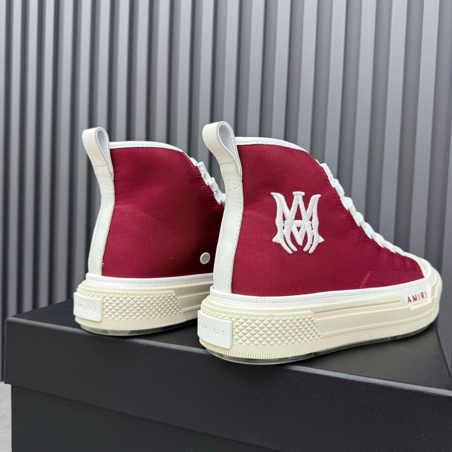 Amiri Burgundy Court Hi Sneakers - DesignerGu