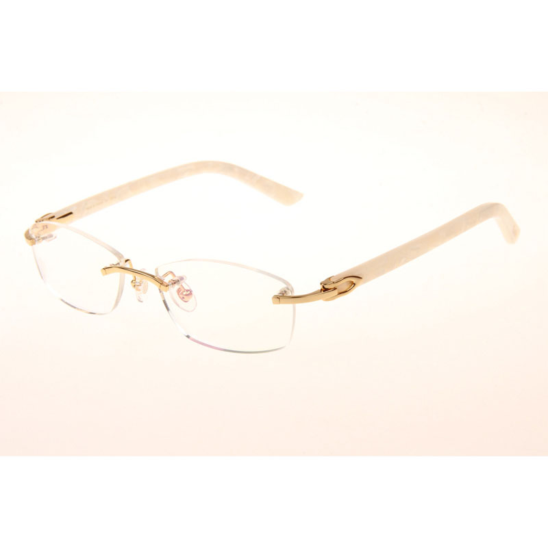 Cartier CT 5952143 Eyeglasses In Gold White - DesignerGu