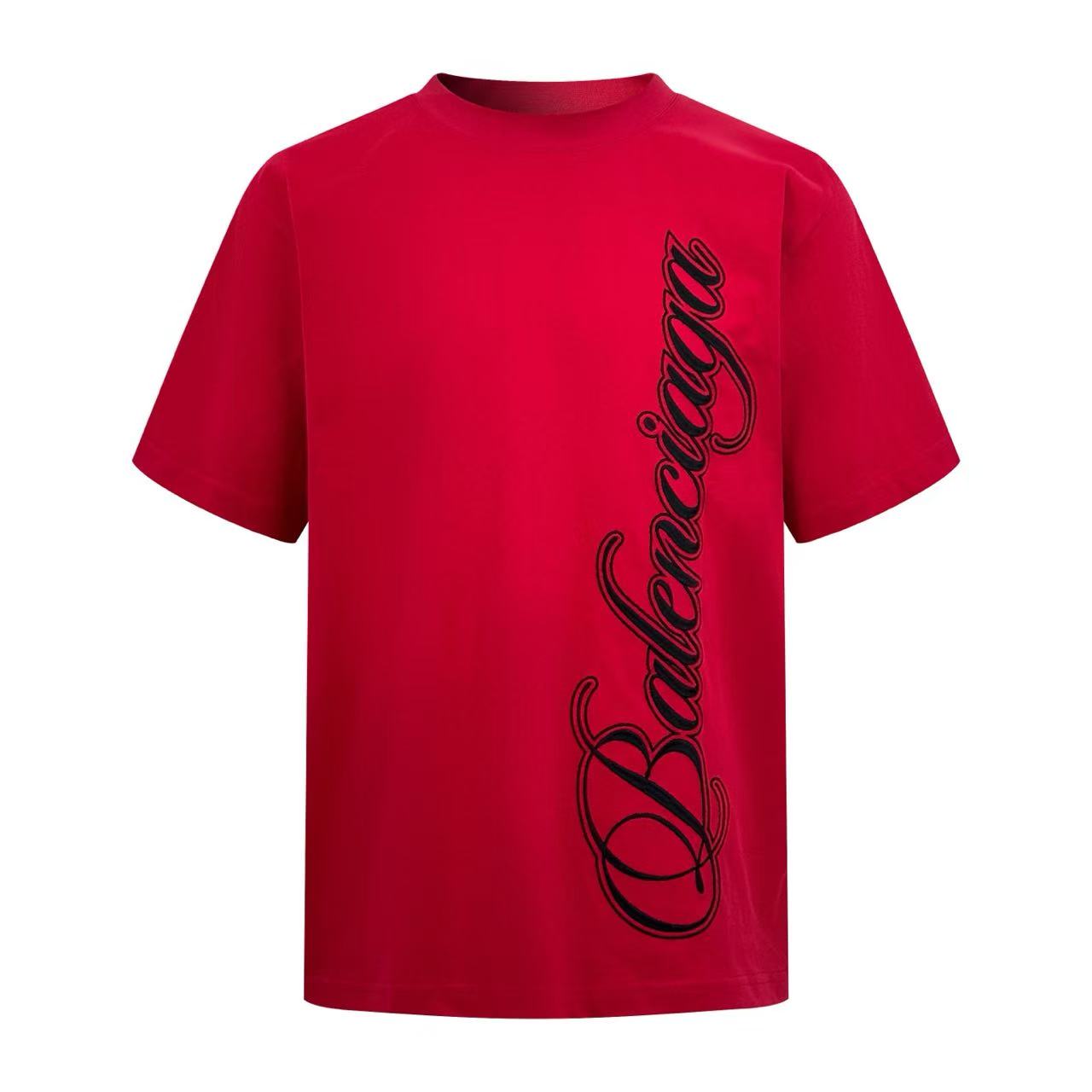 Balenciaga Cursive T-shirt Medium Fit in Red/black - DesignerGu