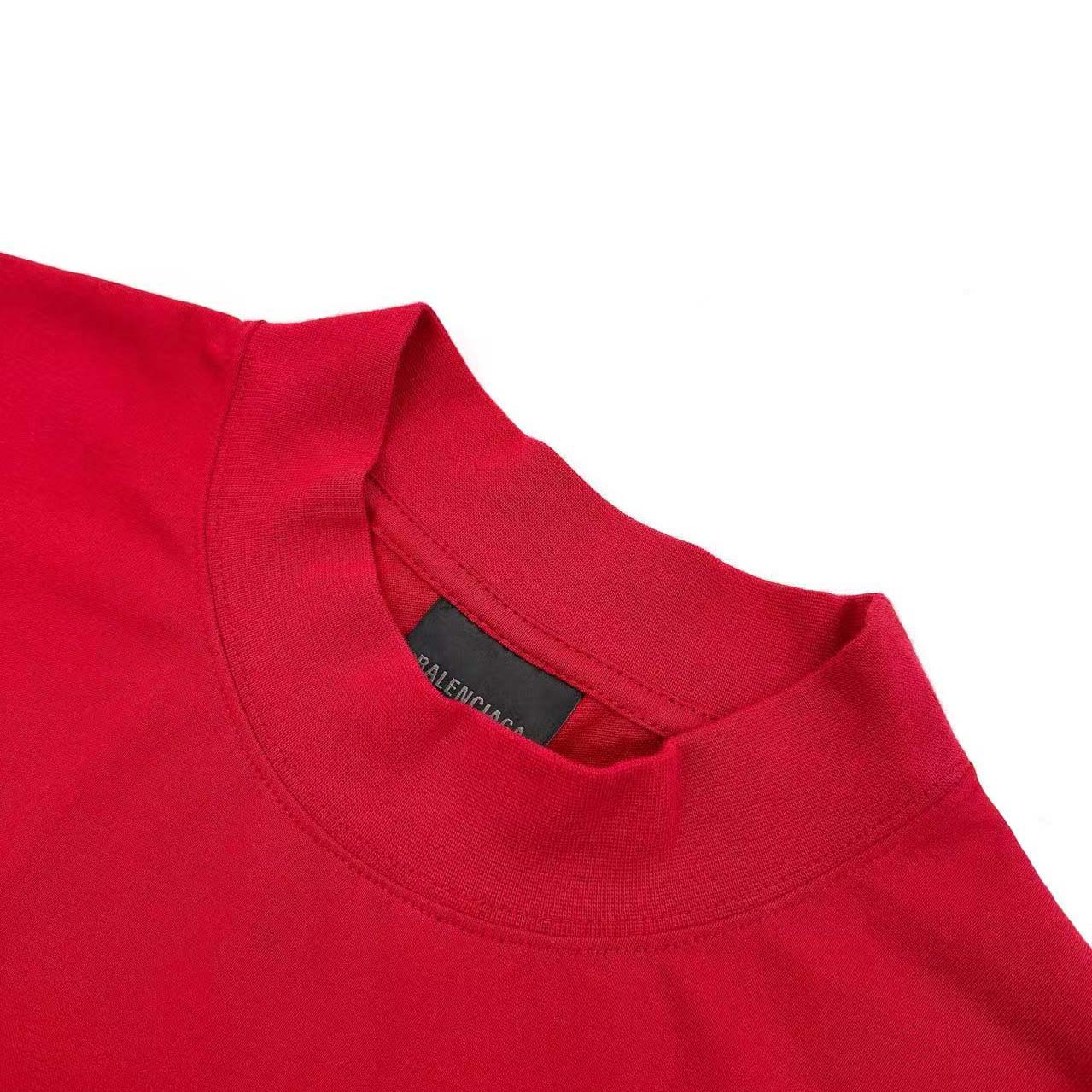Balenciaga Cursive T-shirt Medium Fit in Red/black - DesignerGu