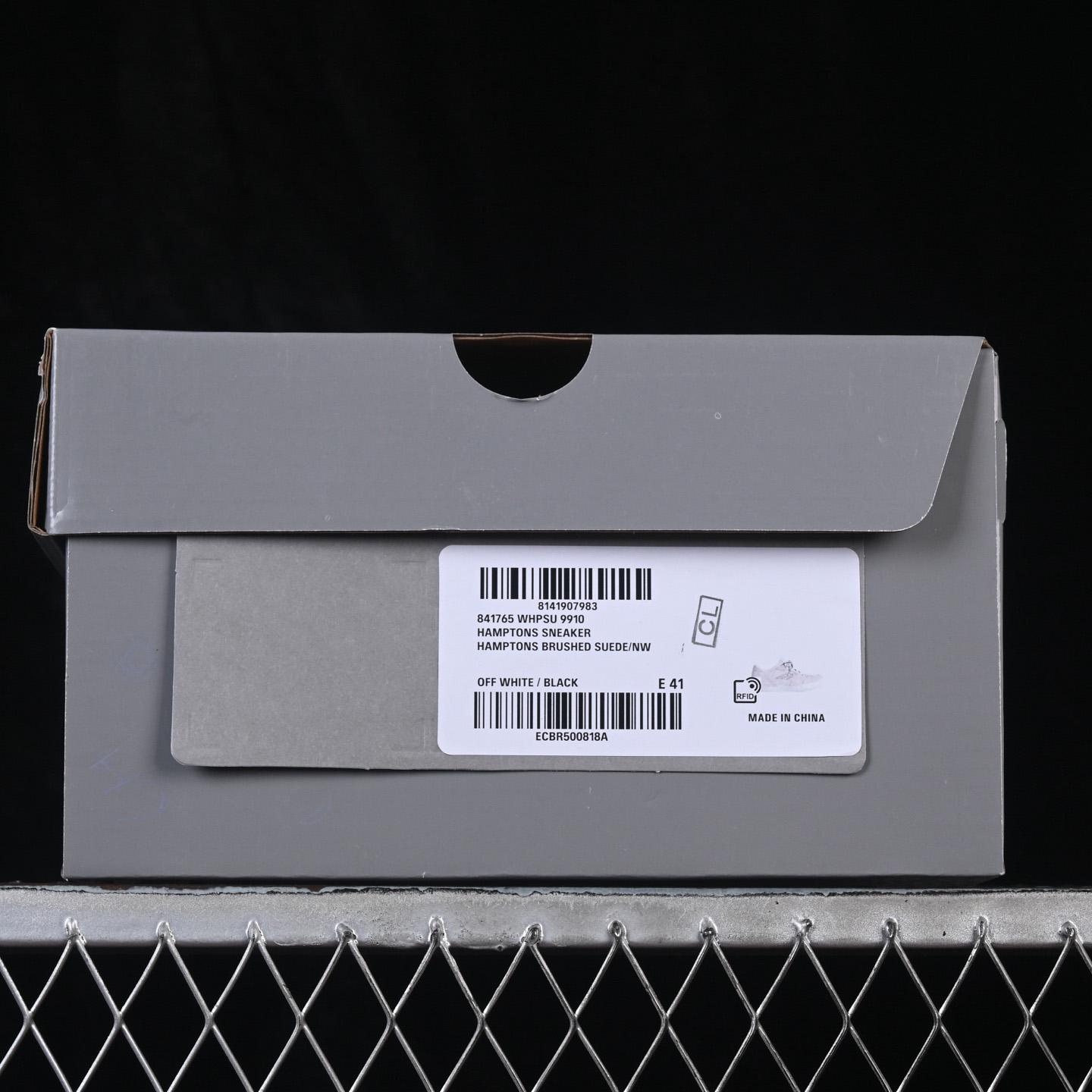 Balenciaga Hamptons Sneaker In Off-white And Black Brushed Suede Cowskin - DesignerGu