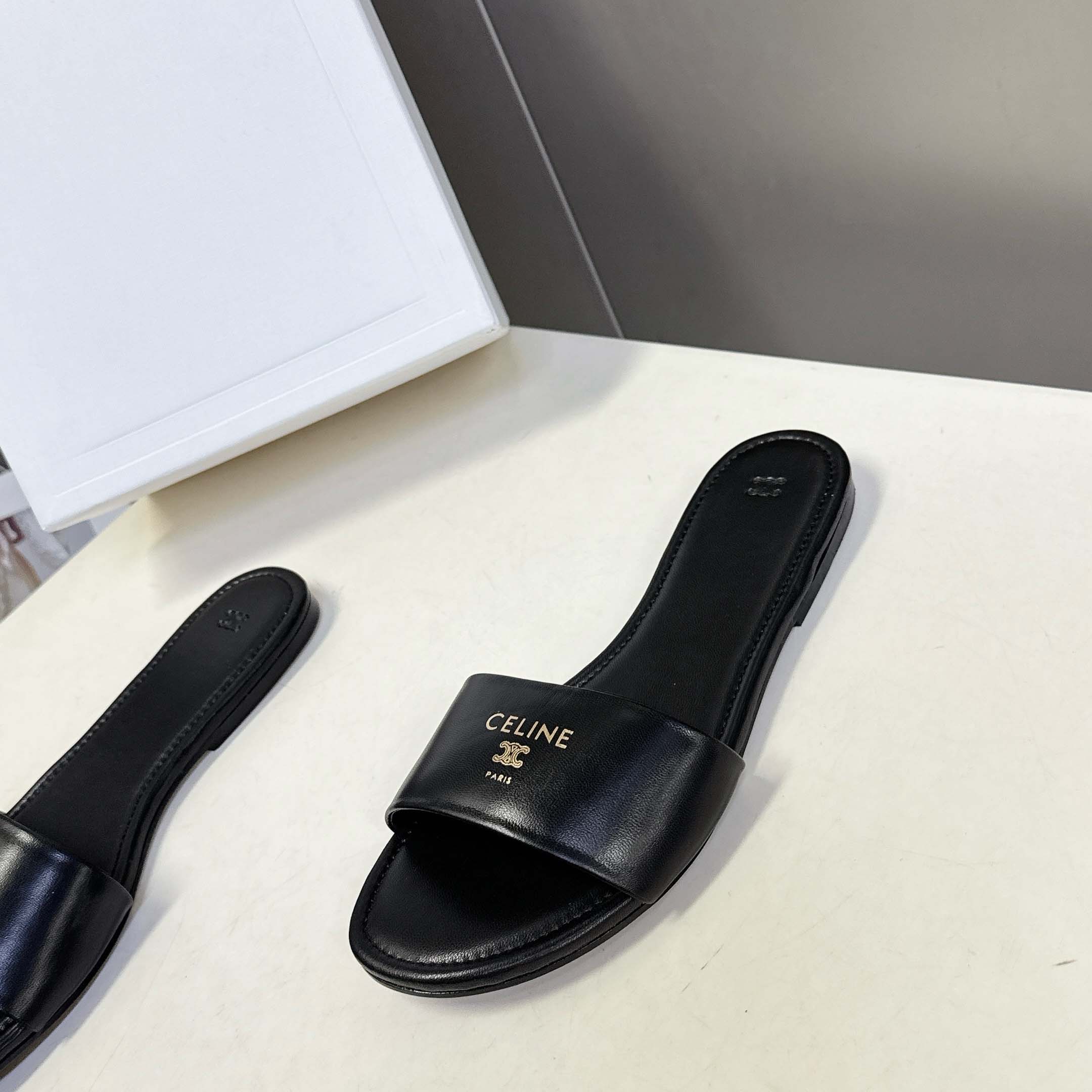 Celine Coast Mule In Lambskin - DesignerGu