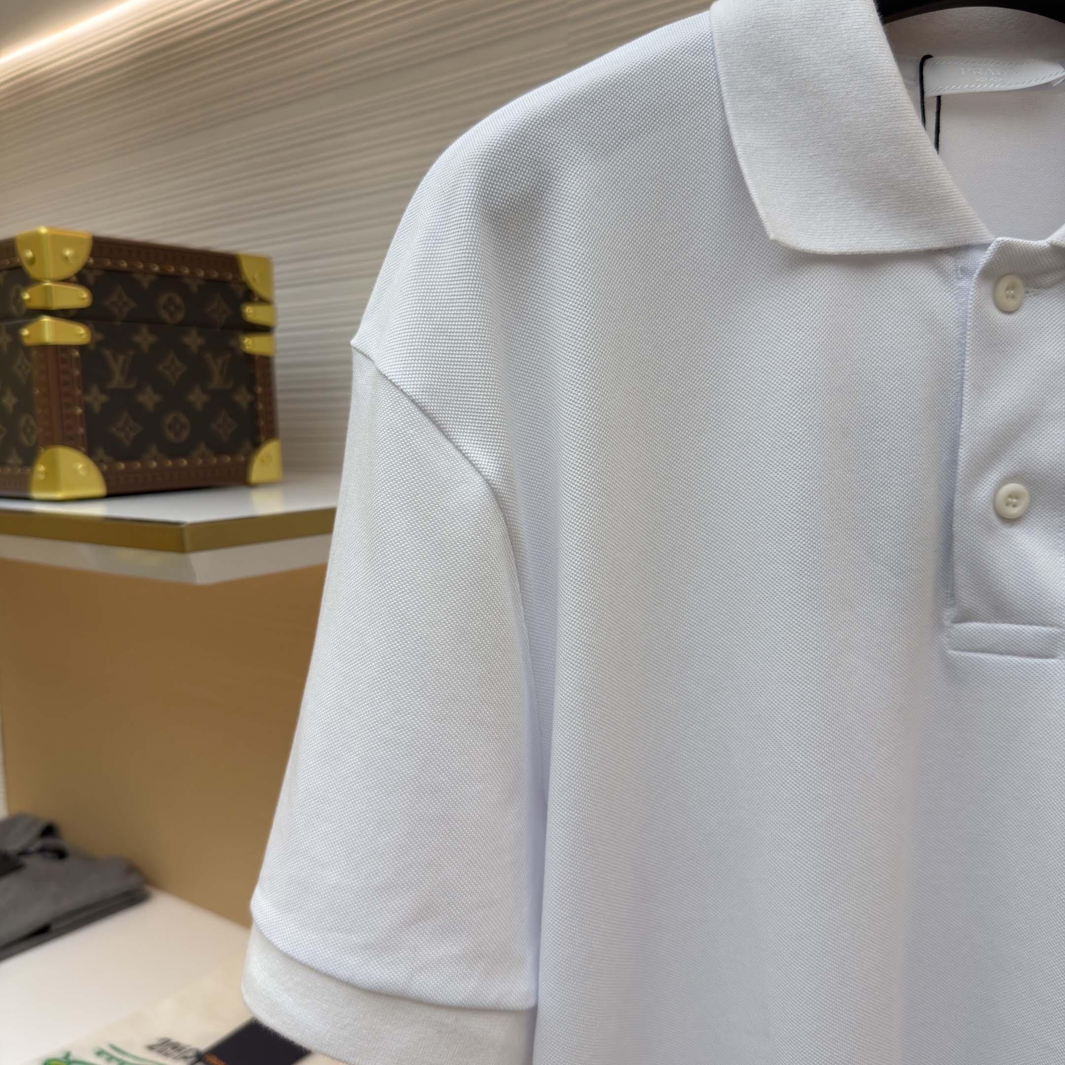 Prada Piqué Polo Shirt - DesignerGu