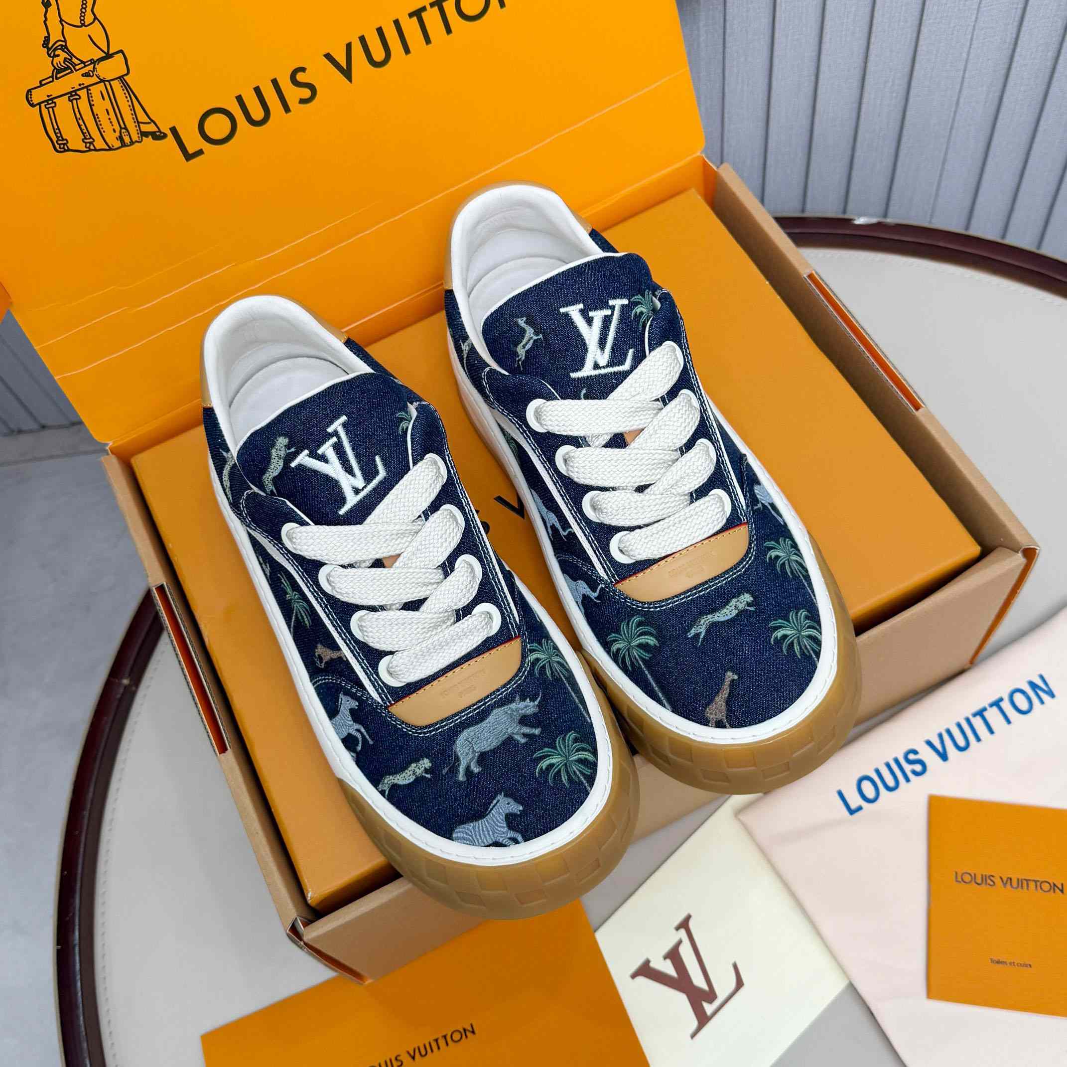 Louis Vuitton LV x The Darjeeling Limited LV Tilted Sneaker  1AJTLH - DesignerGu
