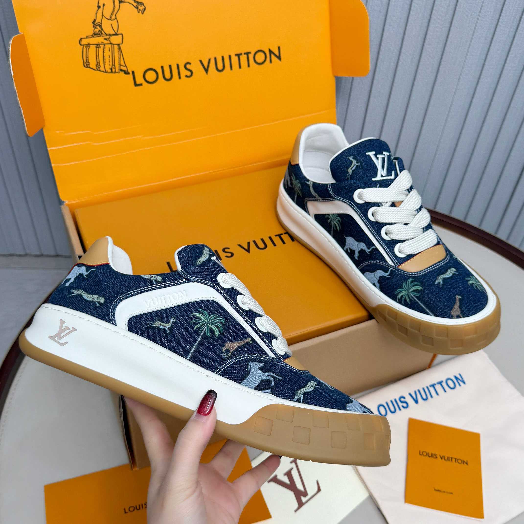 Louis Vuitton LV x The Darjeeling Limited LV Tilted Sneaker  1AJTLH - DesignerGu