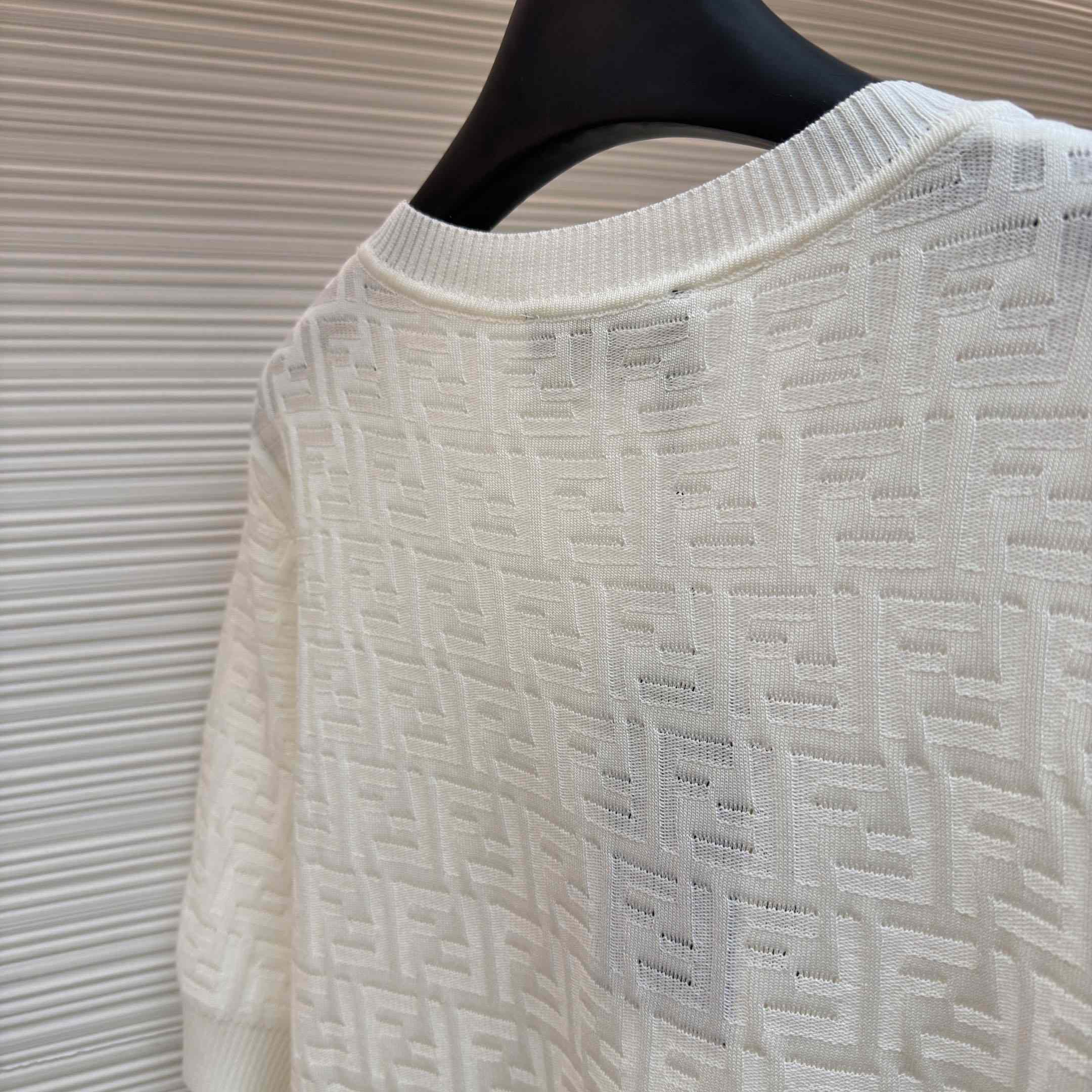 Fendi  White FF Cotton Pullover - DesignerGu