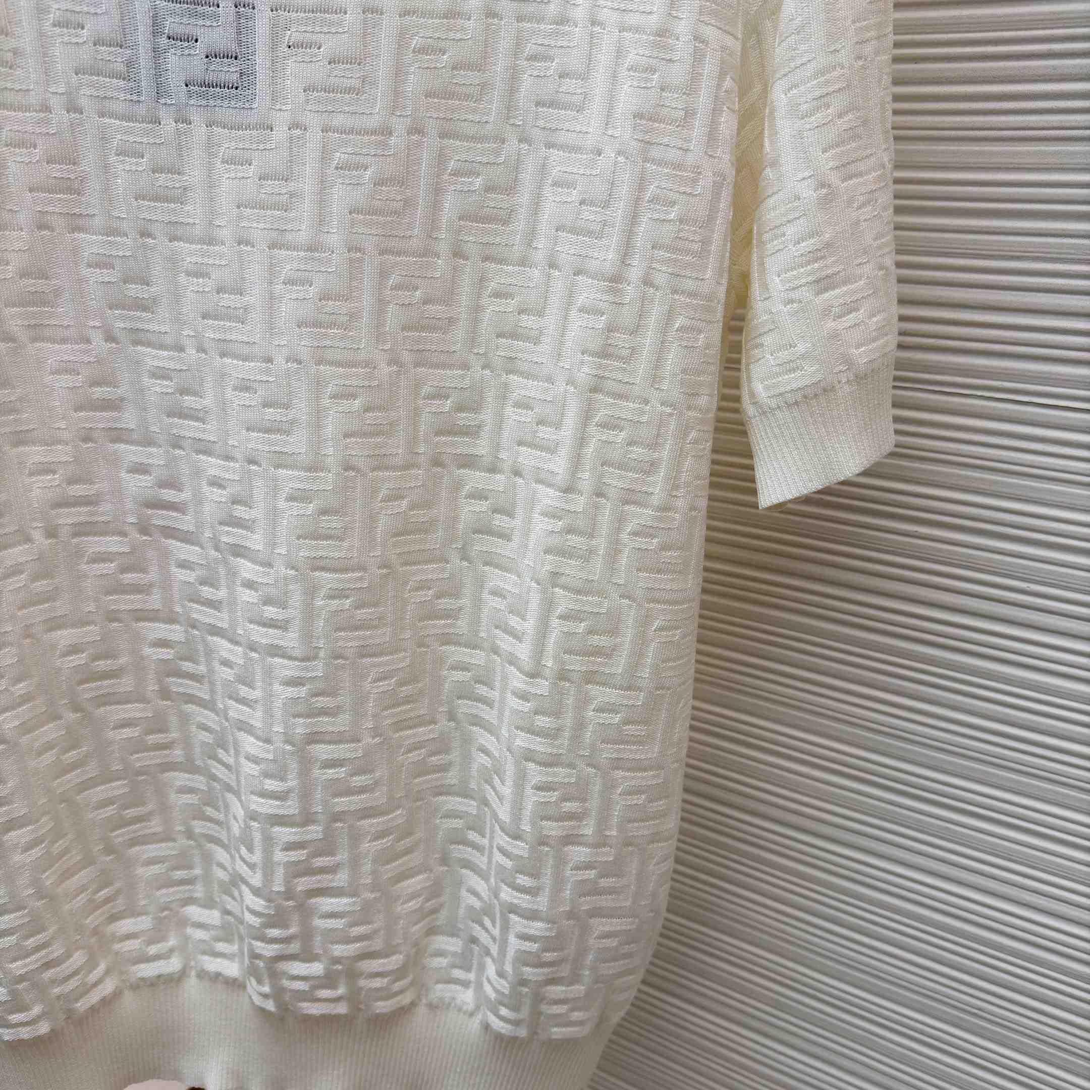 Fendi  White FF Cotton Pullover - DesignerGu