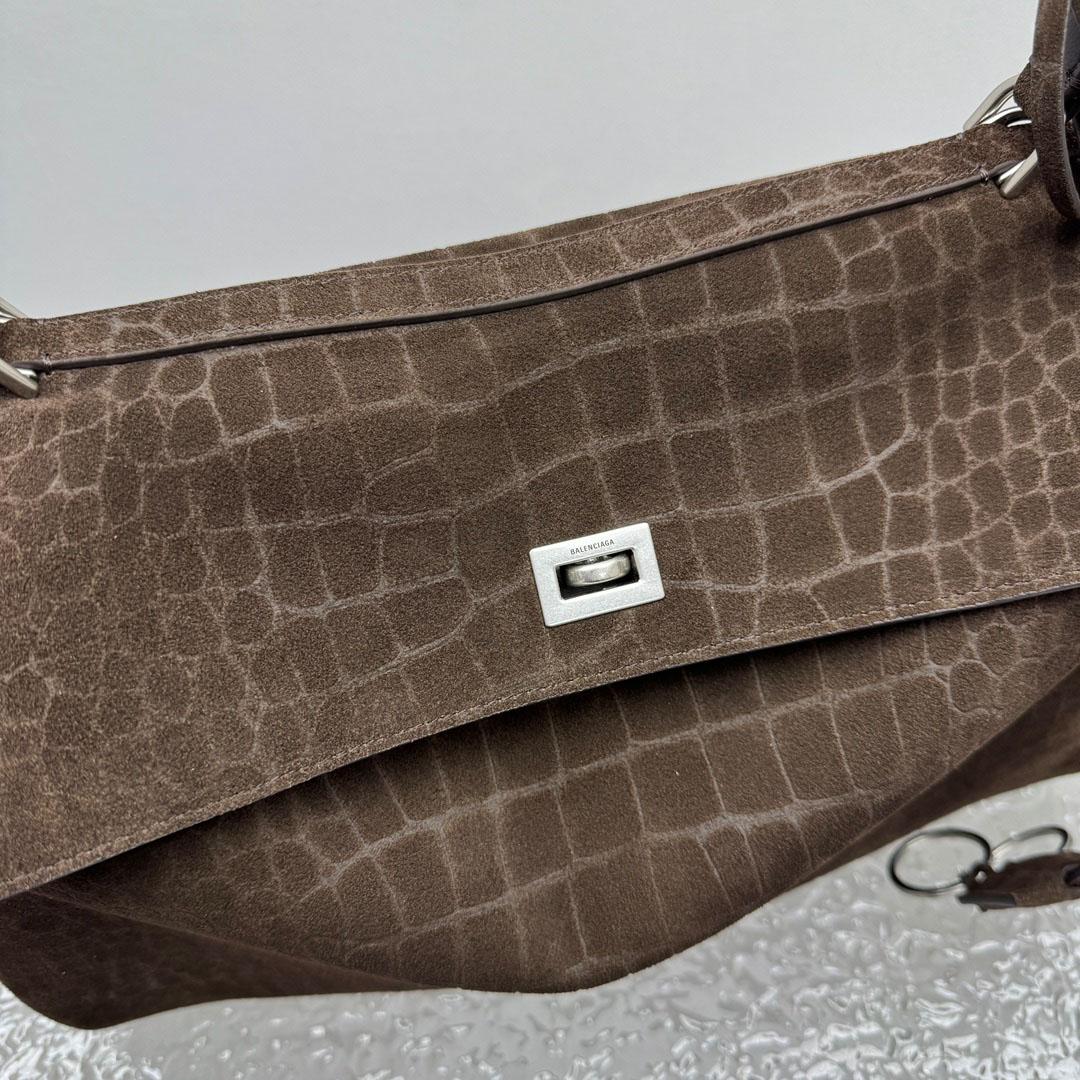 Balenciaga Rodeo Handbag Medium In Dark Brown - DesignerGu