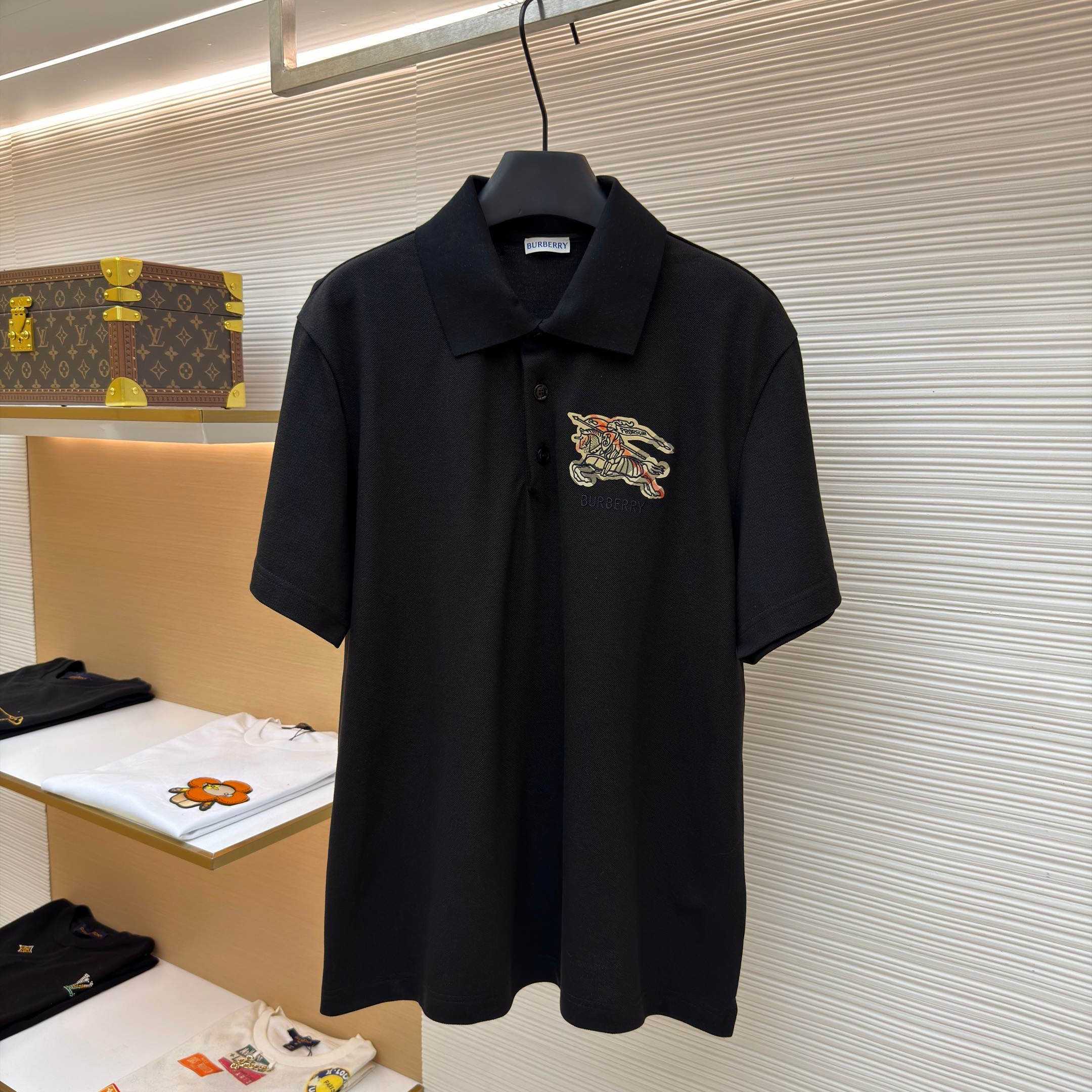 Burberry EKD Sketch Cotton Polo Shirt - DesignerGu