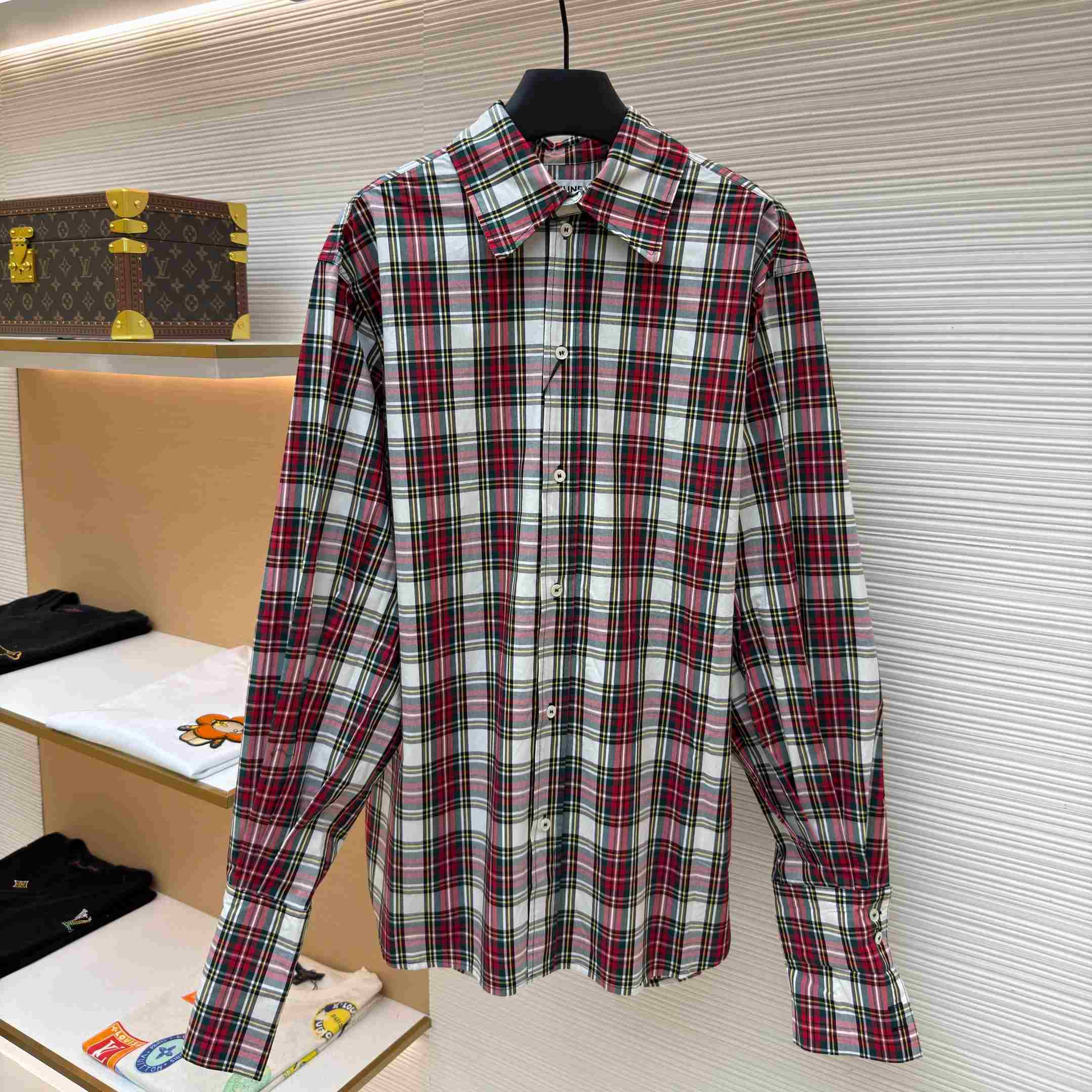 Celine Shirt In Tartan Cotton - DesignerGu