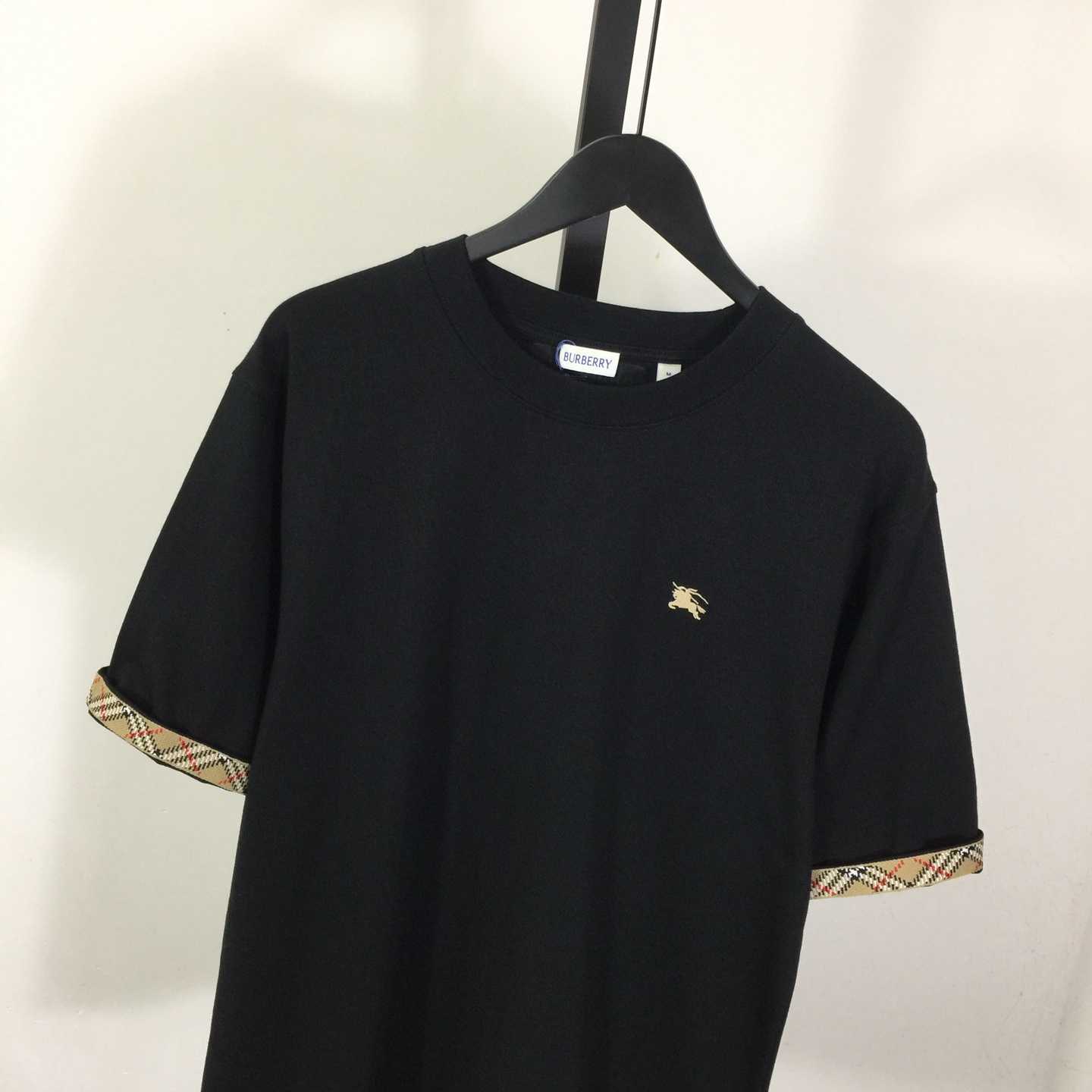 Burberry Check Trim Cotton T-shirt - DesignerGu