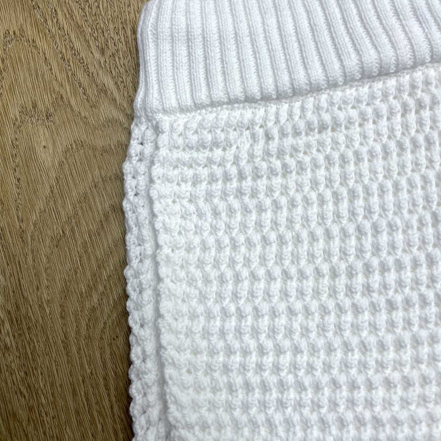 Casablanca White & Pink Striped Crochet Shorts  D0203 - DesignerGu