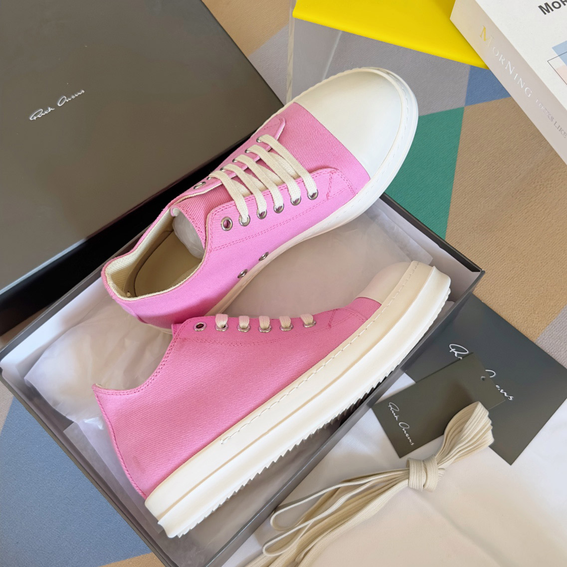 Rick Owens Drkshdw Pink Low Sneakers - DesignerGu