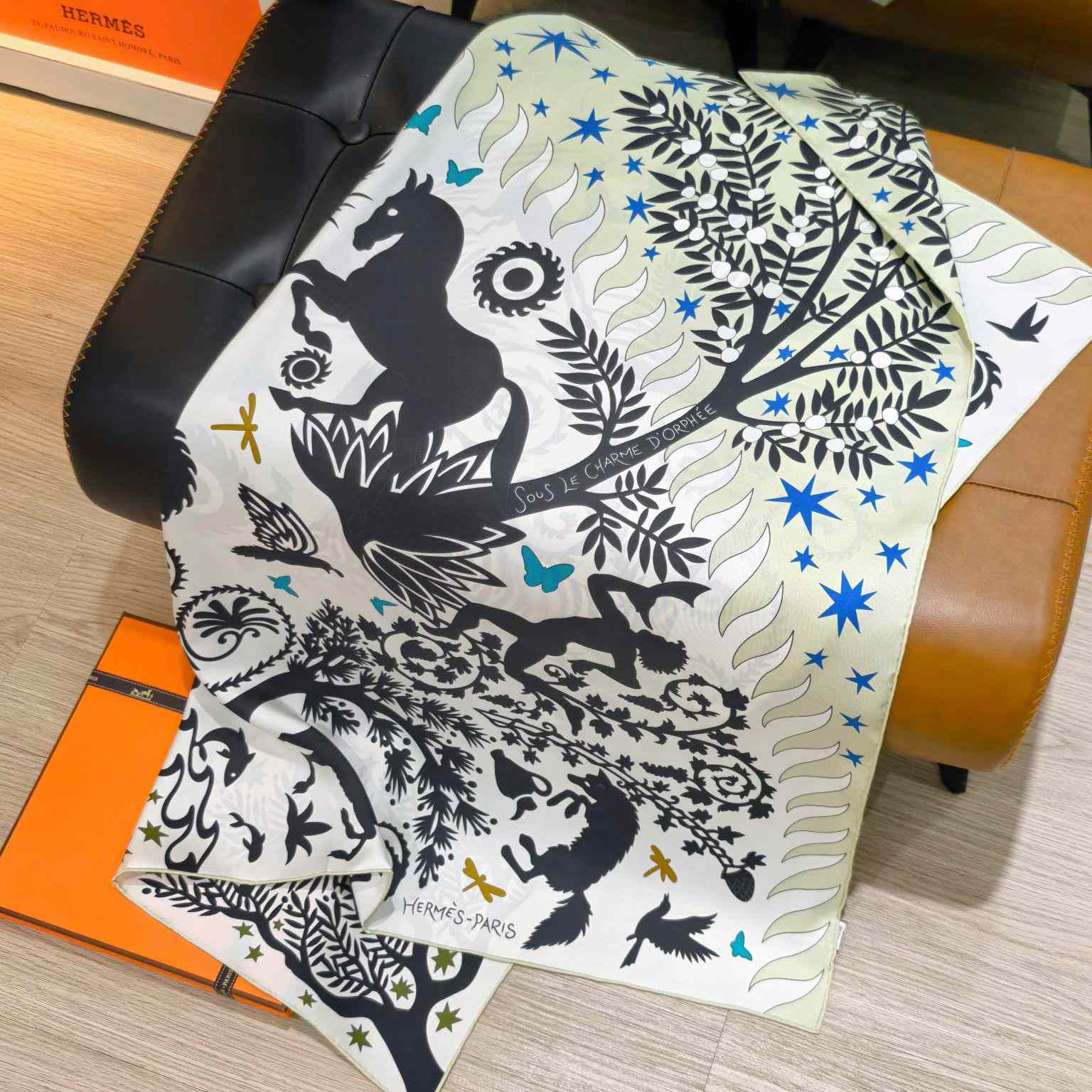 Hermes Sous le Charme D'Orphee Detail Scarf  - DesignerGu