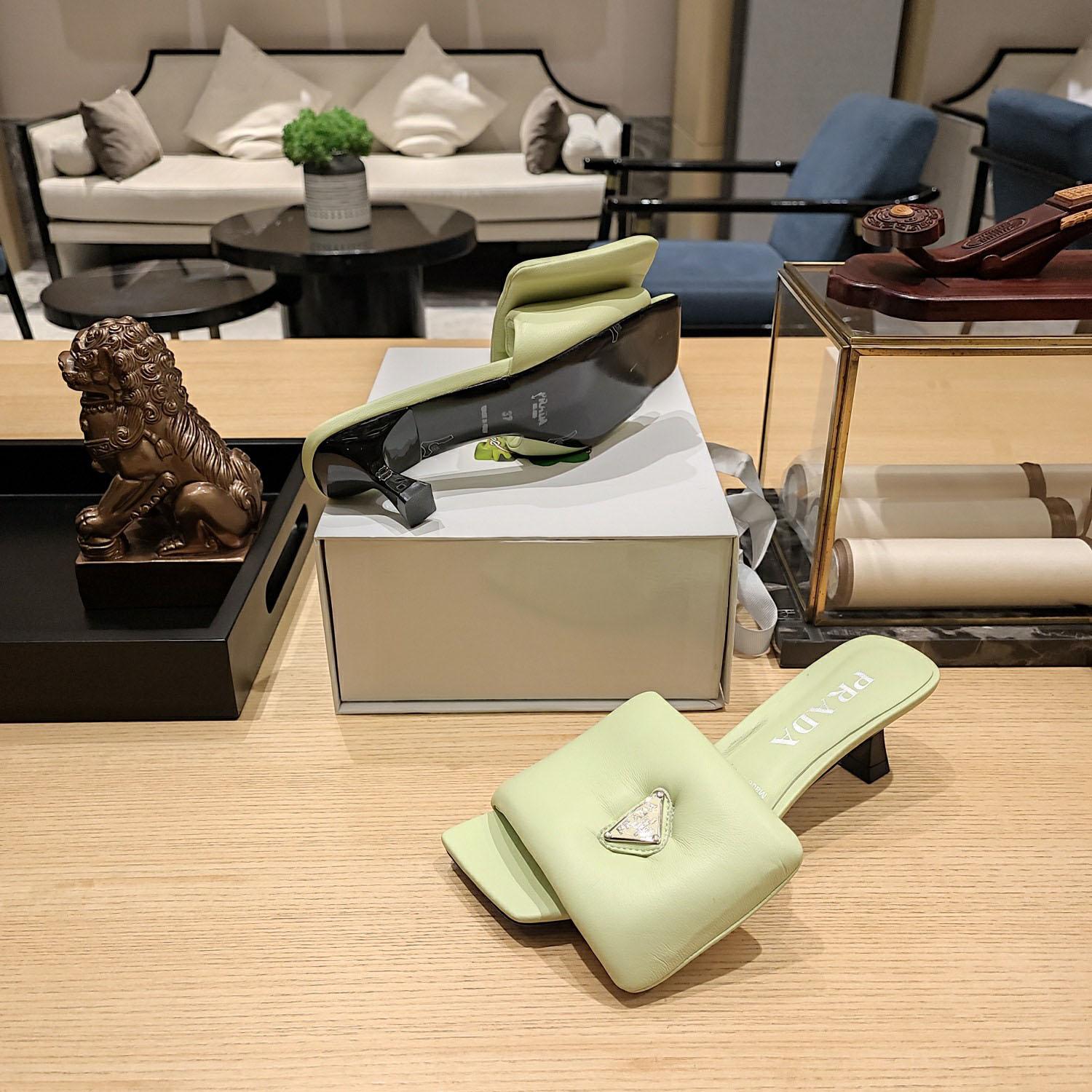 Prada Soft Padded Nappa Sandals - DesignerGu