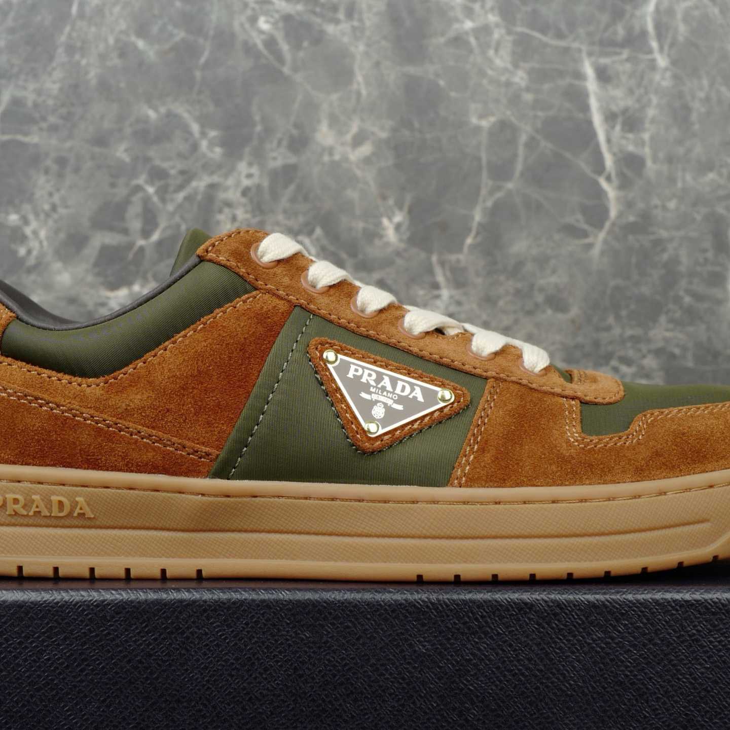 Prada Downtown Re-Nylon And Suede Sneakers - DesignerGu