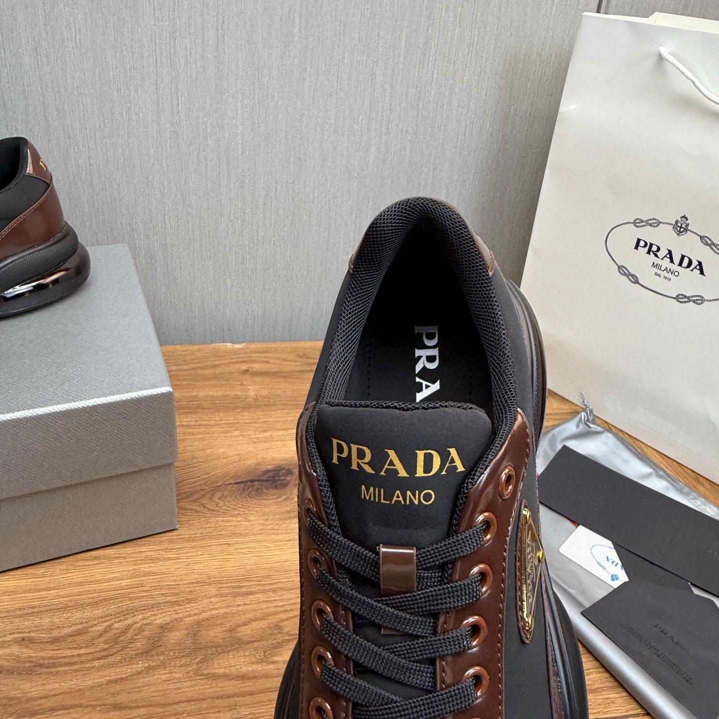 Prada Leather Sneakers - DesignerGu