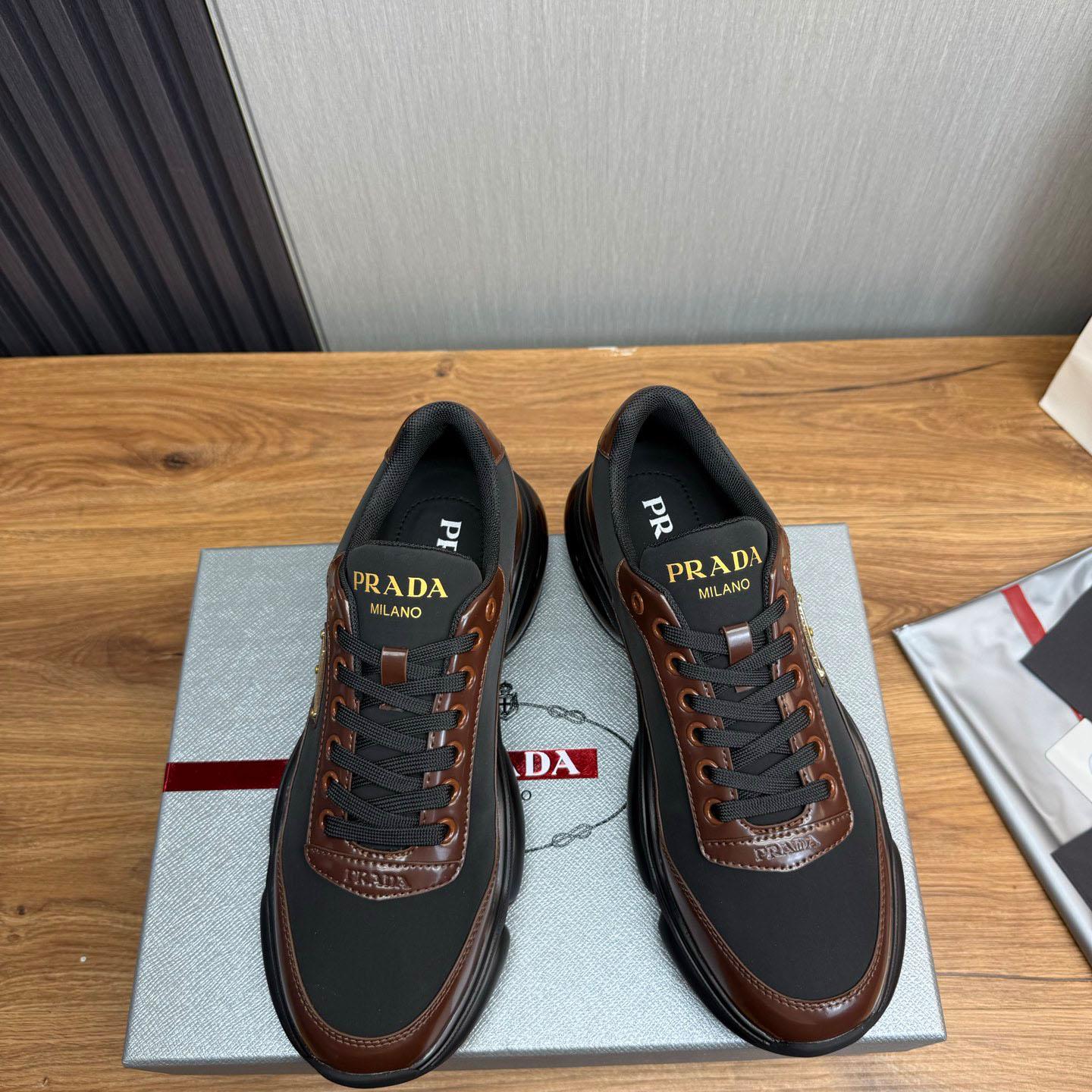 Prada Leather Sneakers - DesignerGu