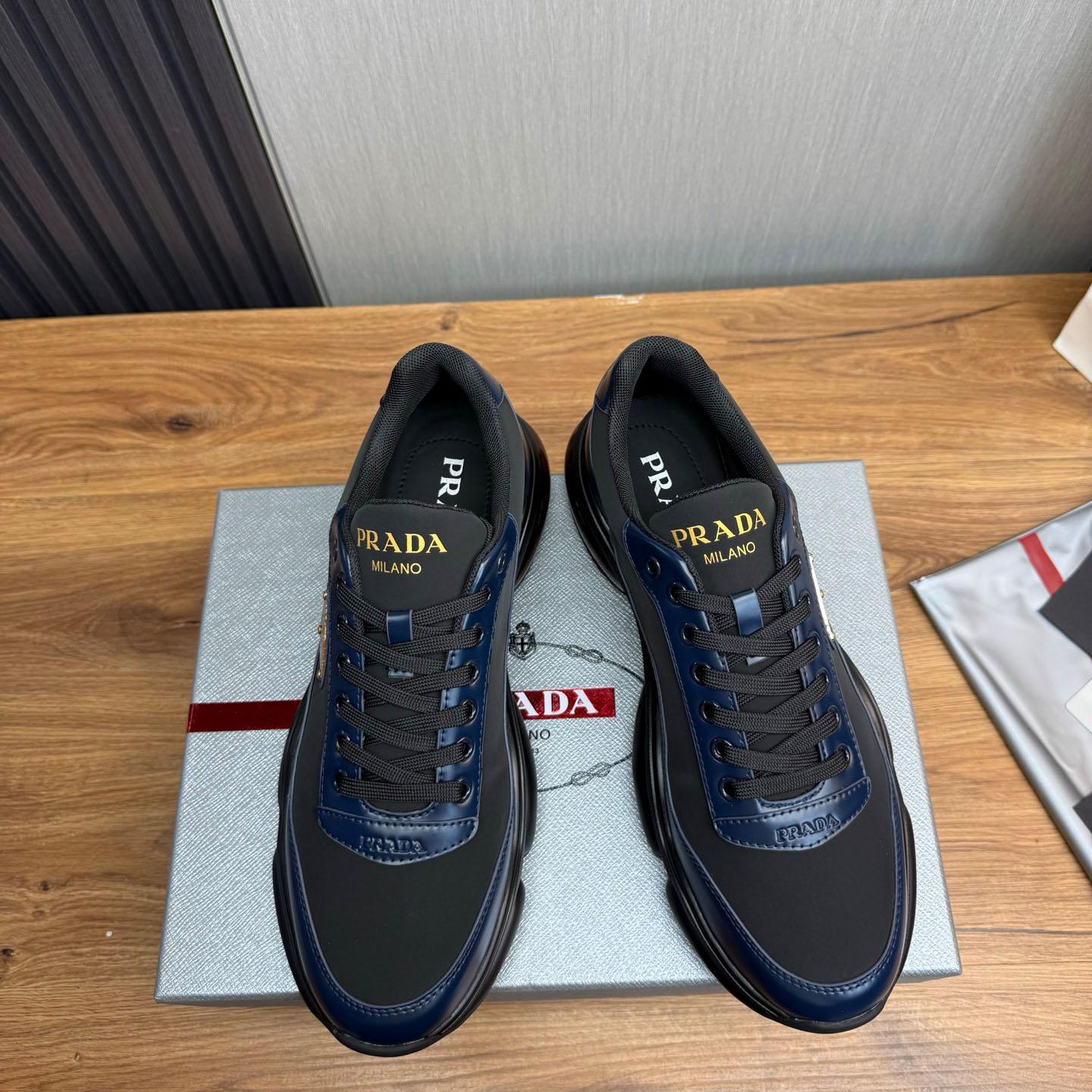Prada Leather Sneakers - DesignerGu