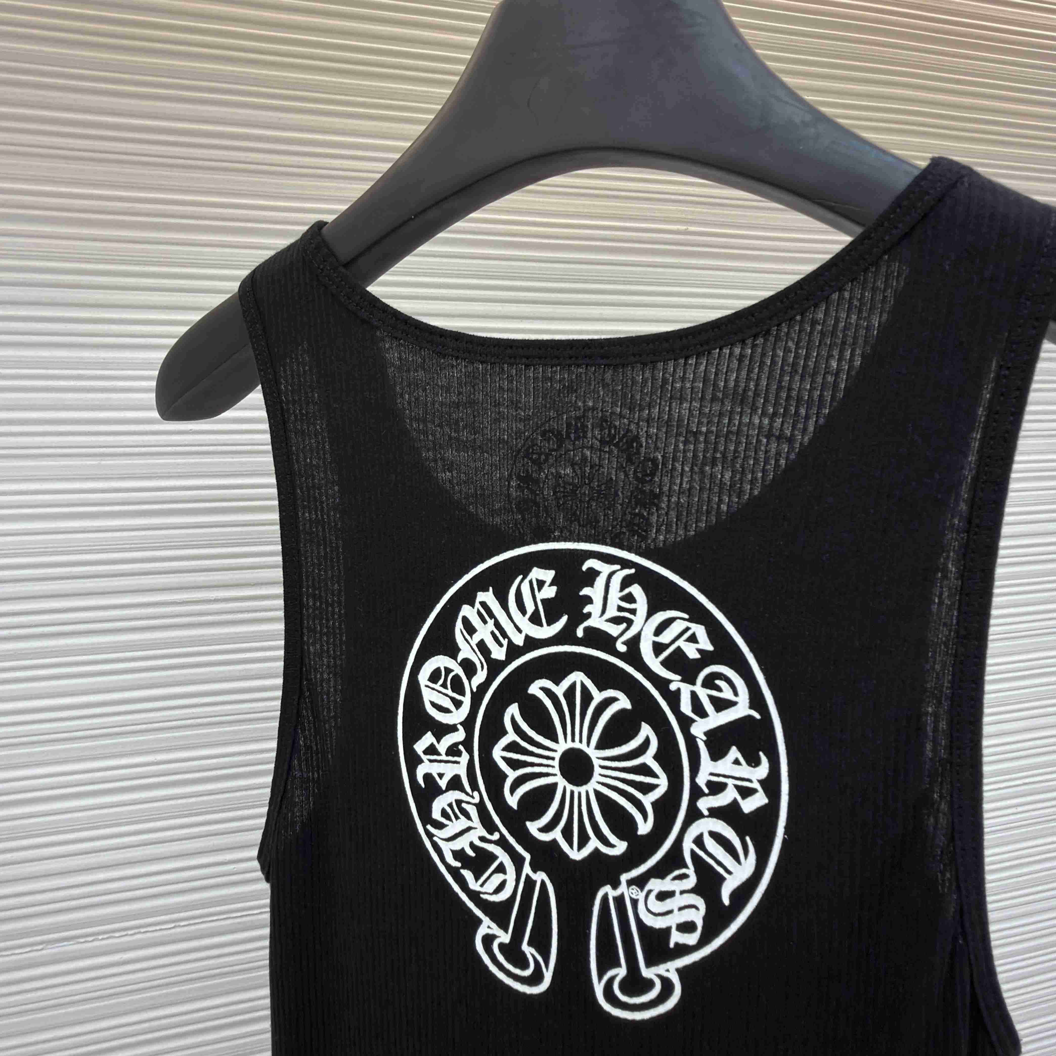 Chrome Hearts Black Horseshoe Logo Tank Top - DesignerGu