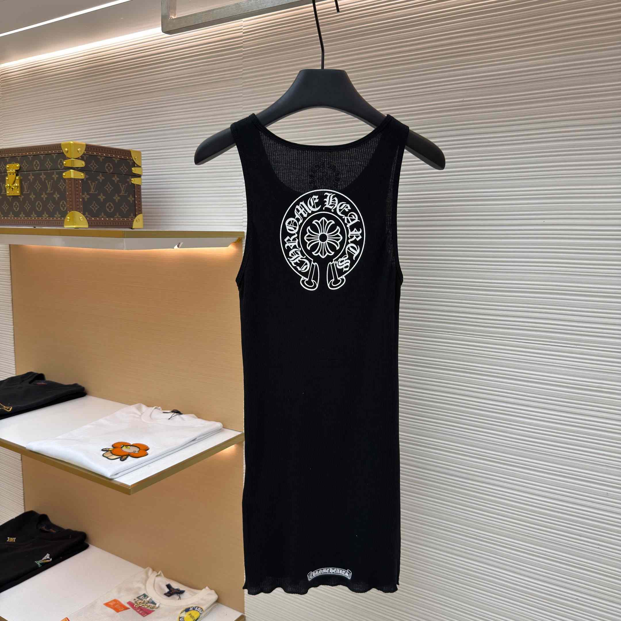 Chrome Hearts Black Horseshoe Logo Tank Top - DesignerGu