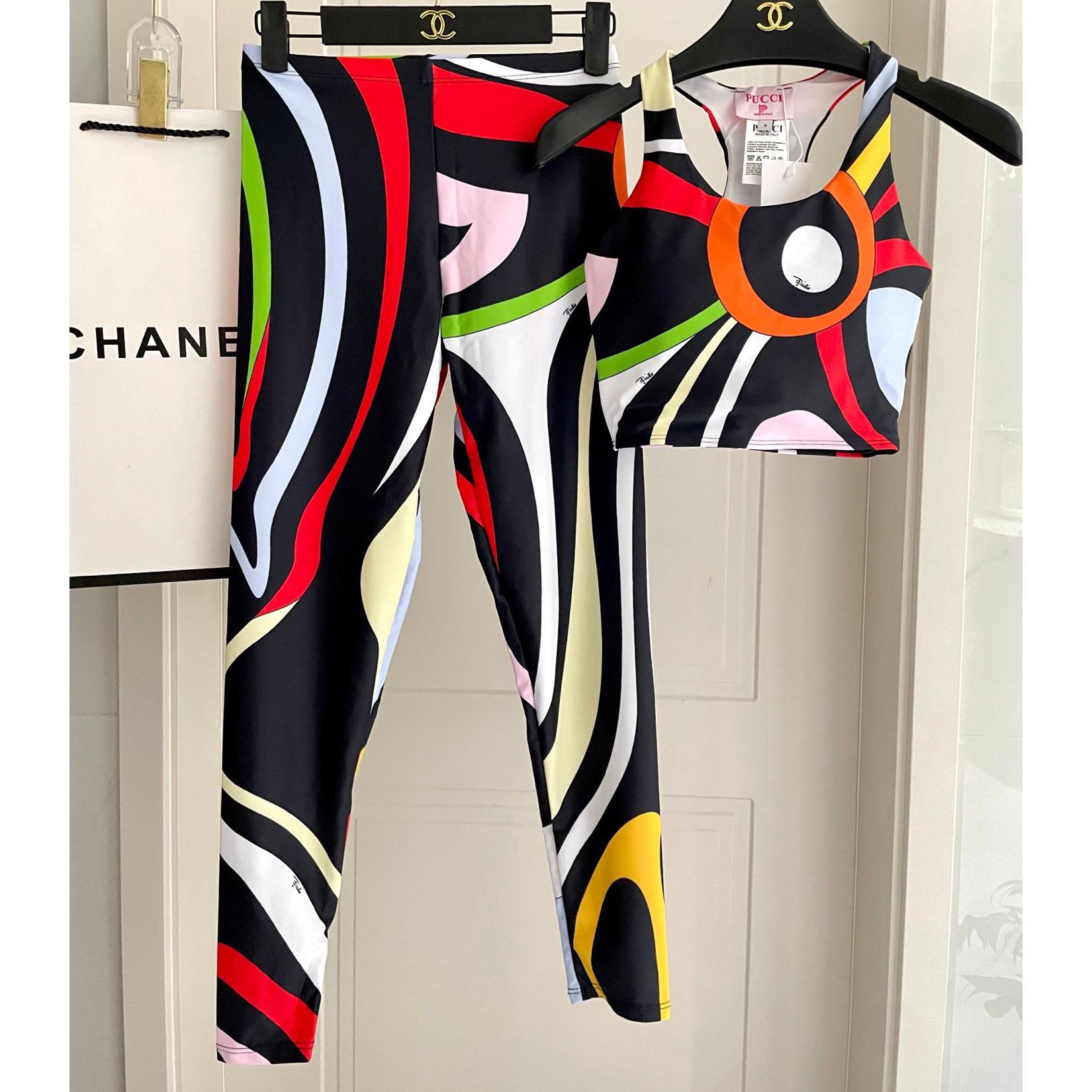 Pucci Iride-Print Crop Top And Leggings  - DesignerGu