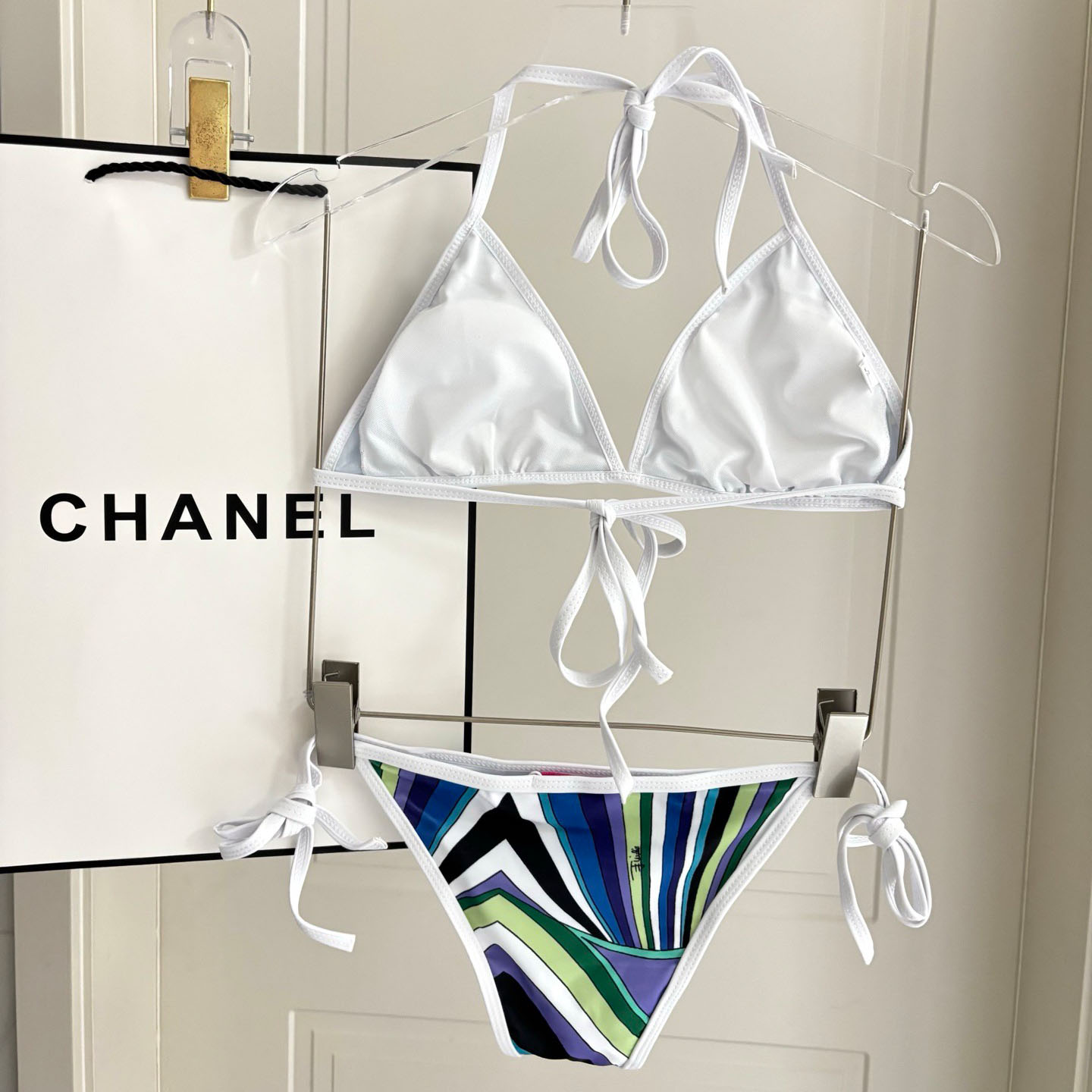 Pucci Iride-Print Bikini Top And Bikini Briefs - DesignerGu